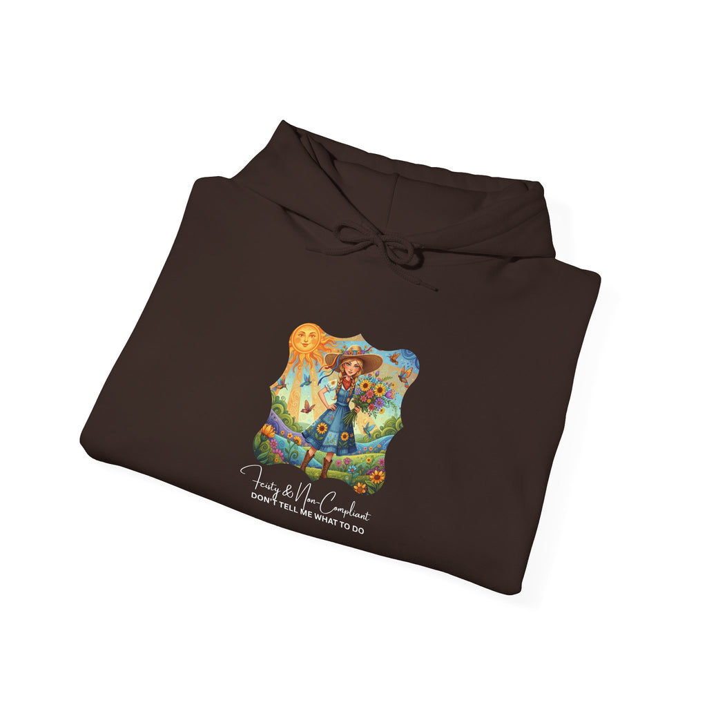 Whimsical Garden Hoodie — "FEISTY" Illustrated Comfort Sweatshirt