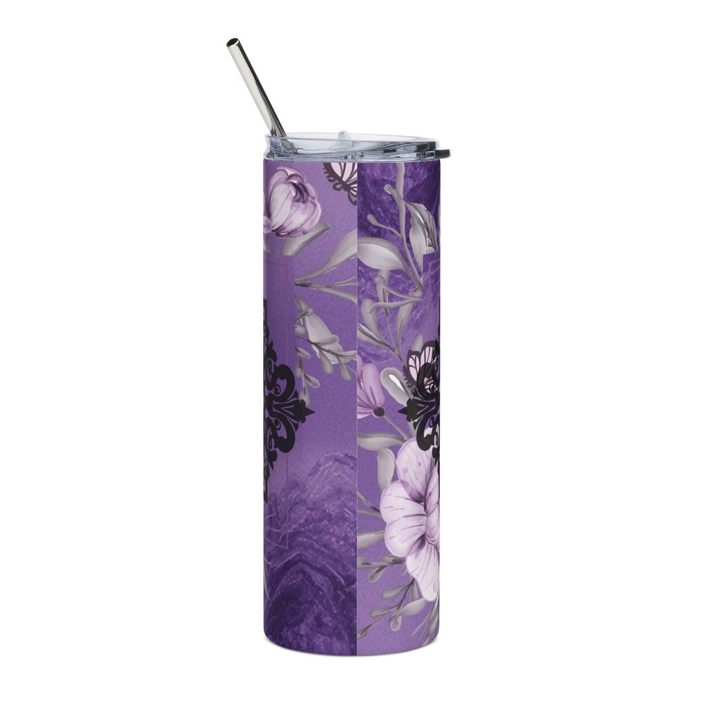 20oz Stainless Steel Tumbler — Purple Floral LogoTravel Cup