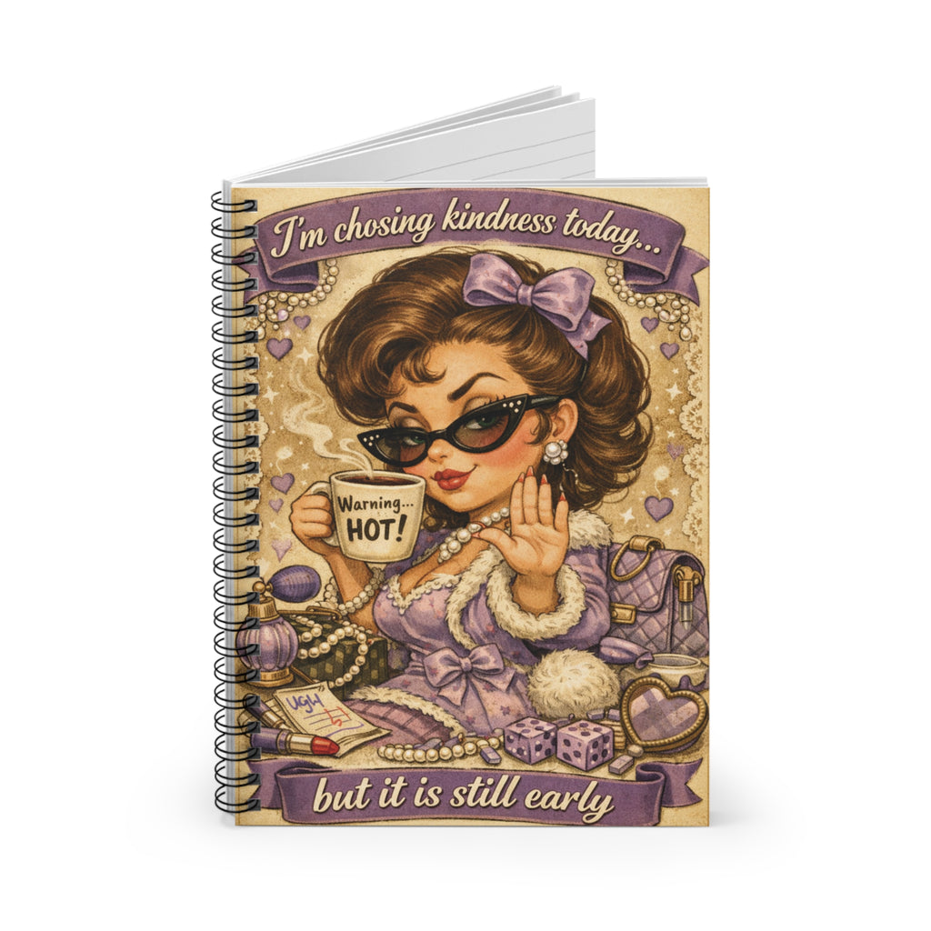 "I'm Choosing Kindness" Spiral Notebook — Sassy Coquette Ruled Journal