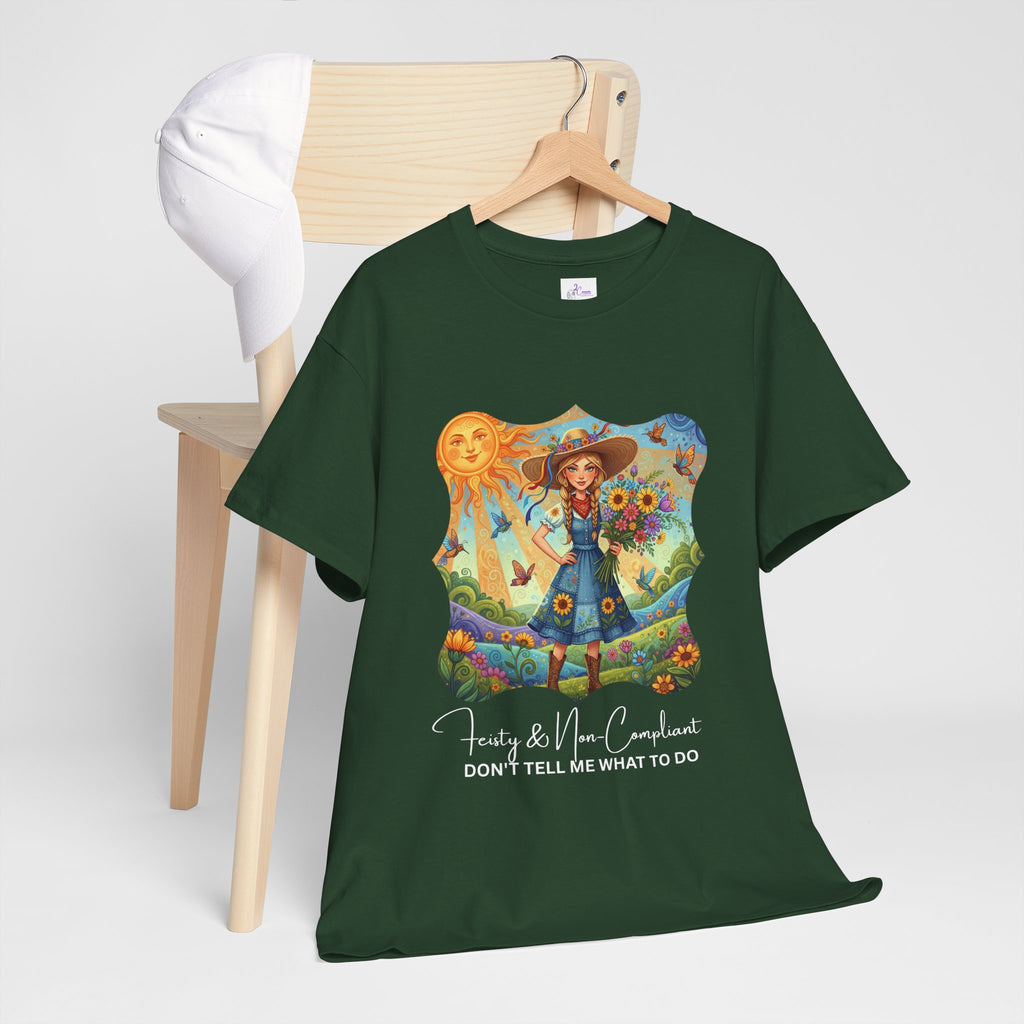 Summer Sunflower Scarecrow T-Shirt — "Don't Tell Me What To Do" Graphic Tee