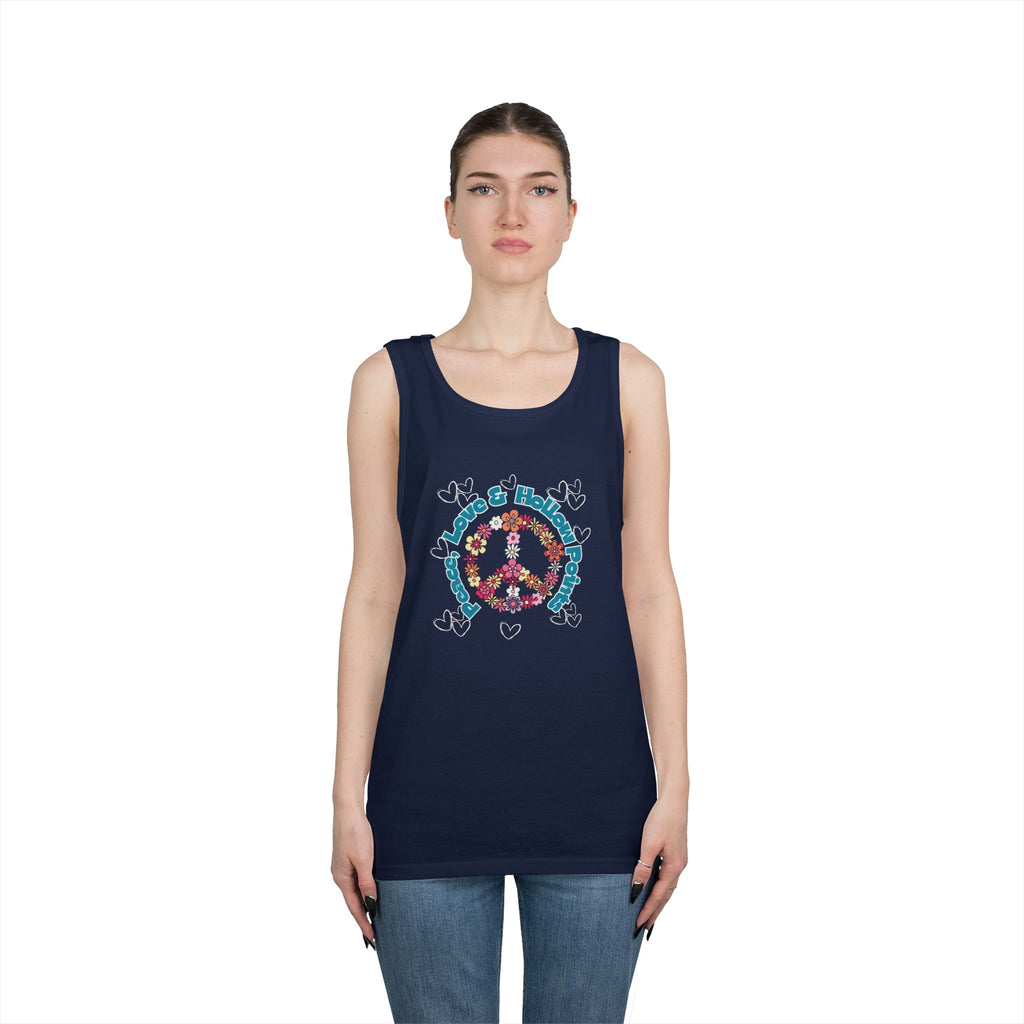 Peace, Love, Hollow Points Floral Tank — Funny Quote Graphic Tank Top