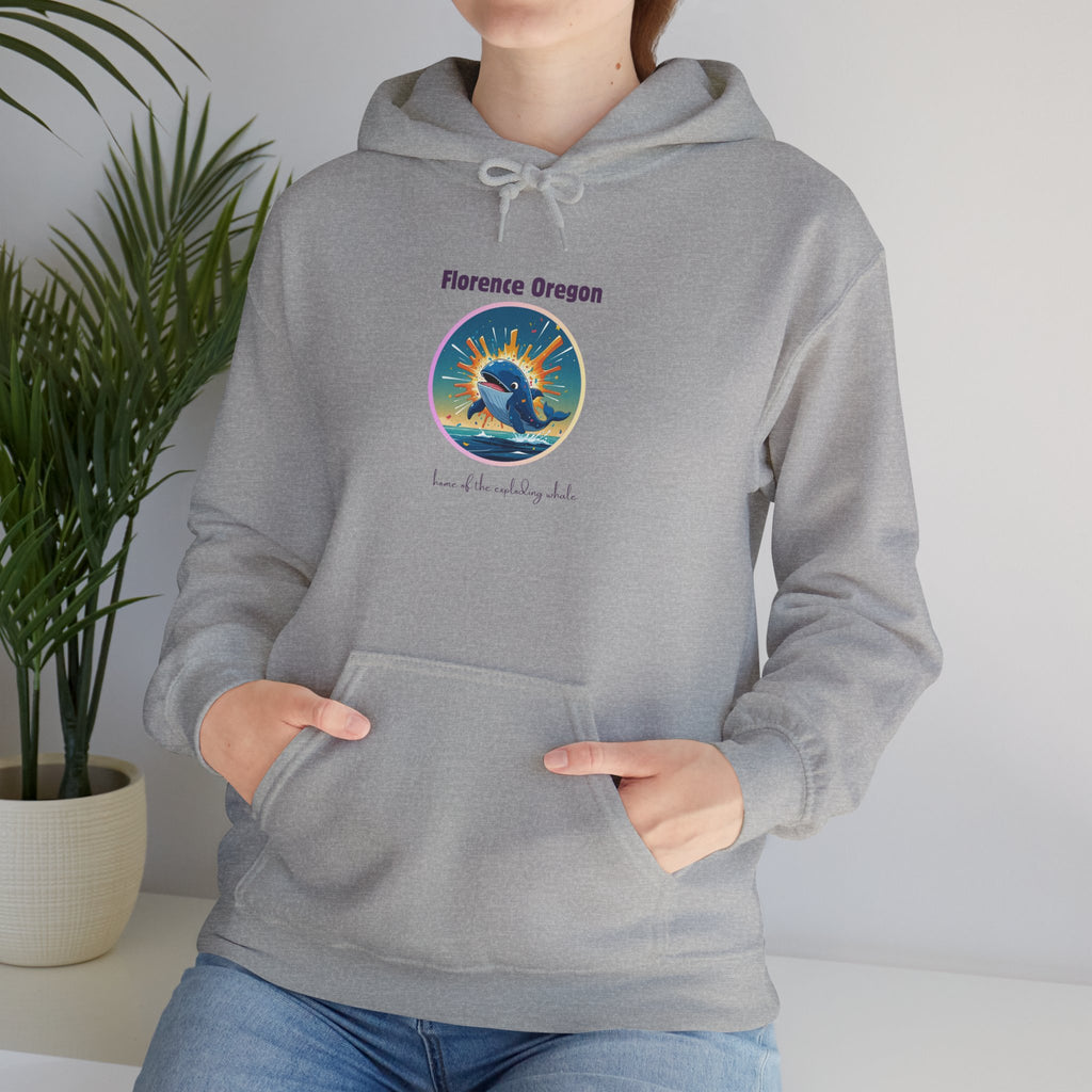 Florence Oregon Whale Hoodie — Coastal Sunset Graphic Sweatshirt