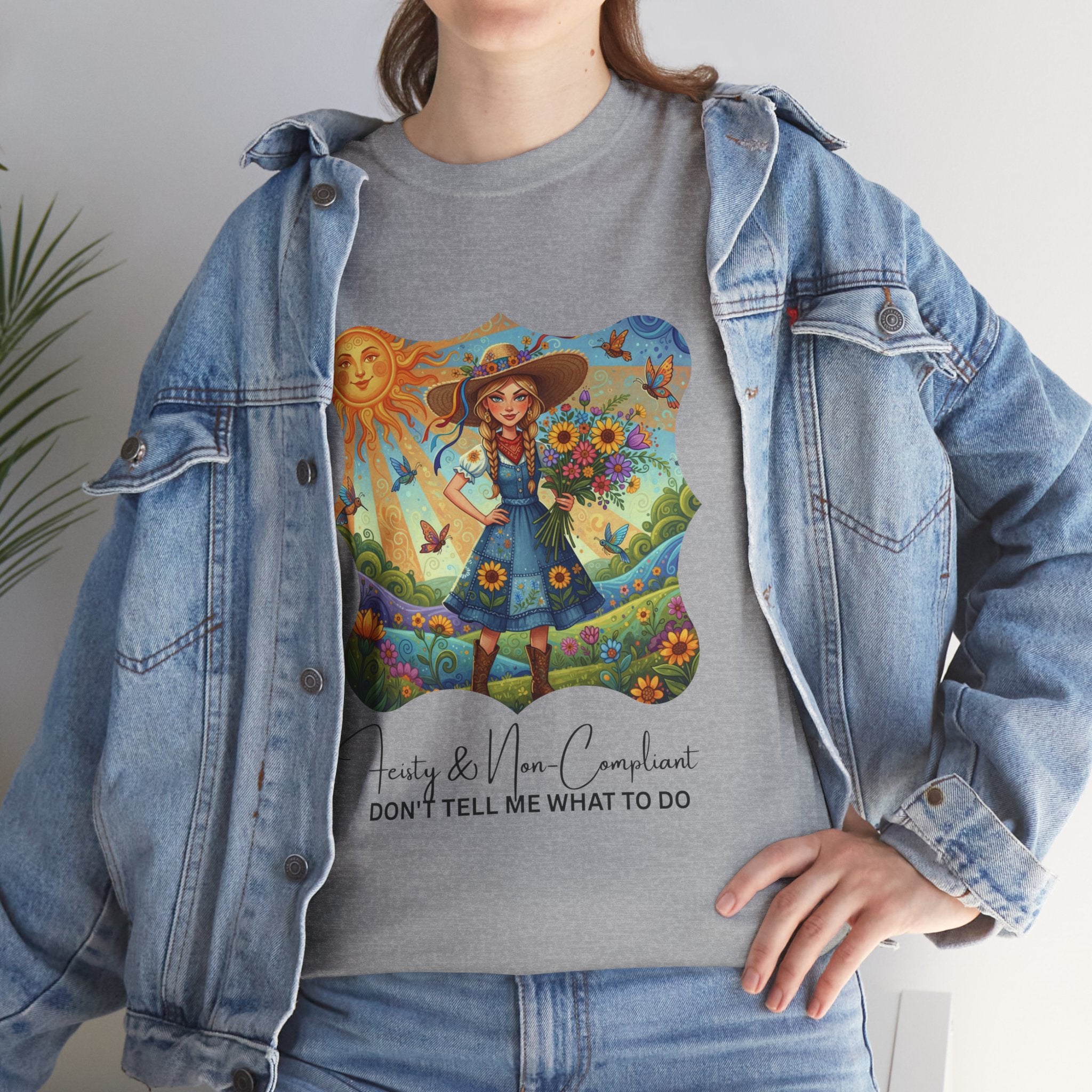 Summer Sunflower Scarecrow T-Shirt — "Don't Tell Me What To Do" Graphic Tee