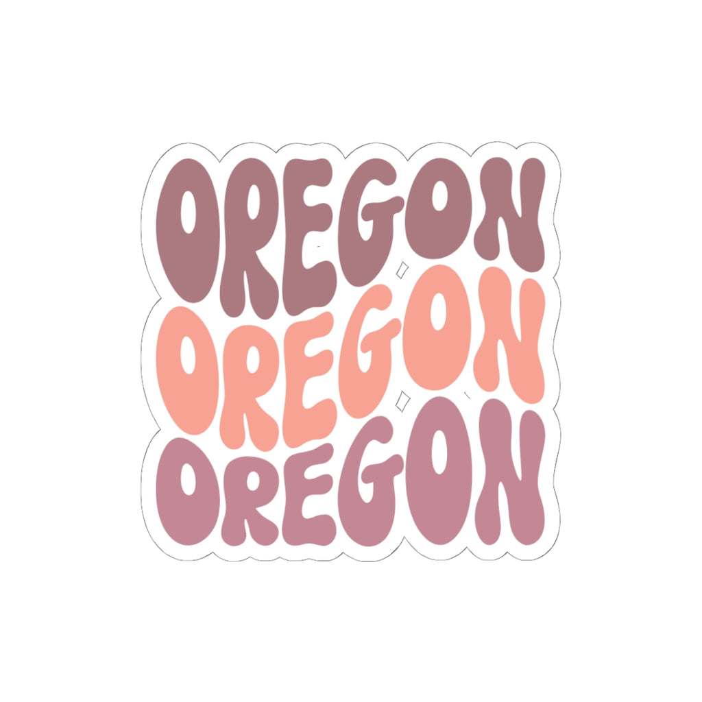 Oregon Retro Bubble Sticker — Cute Vintage State Decal for Laptops & Water Bottles