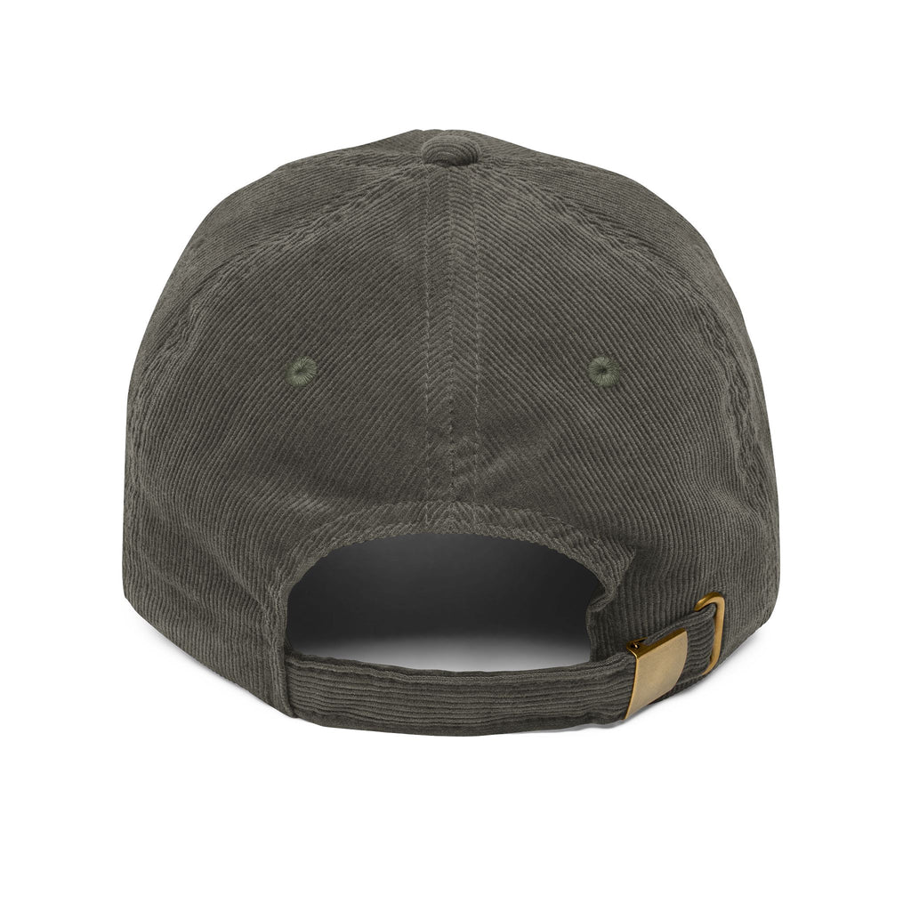 Embroidered Corduroy Cap — “My Dog Says You're a Hoe”
