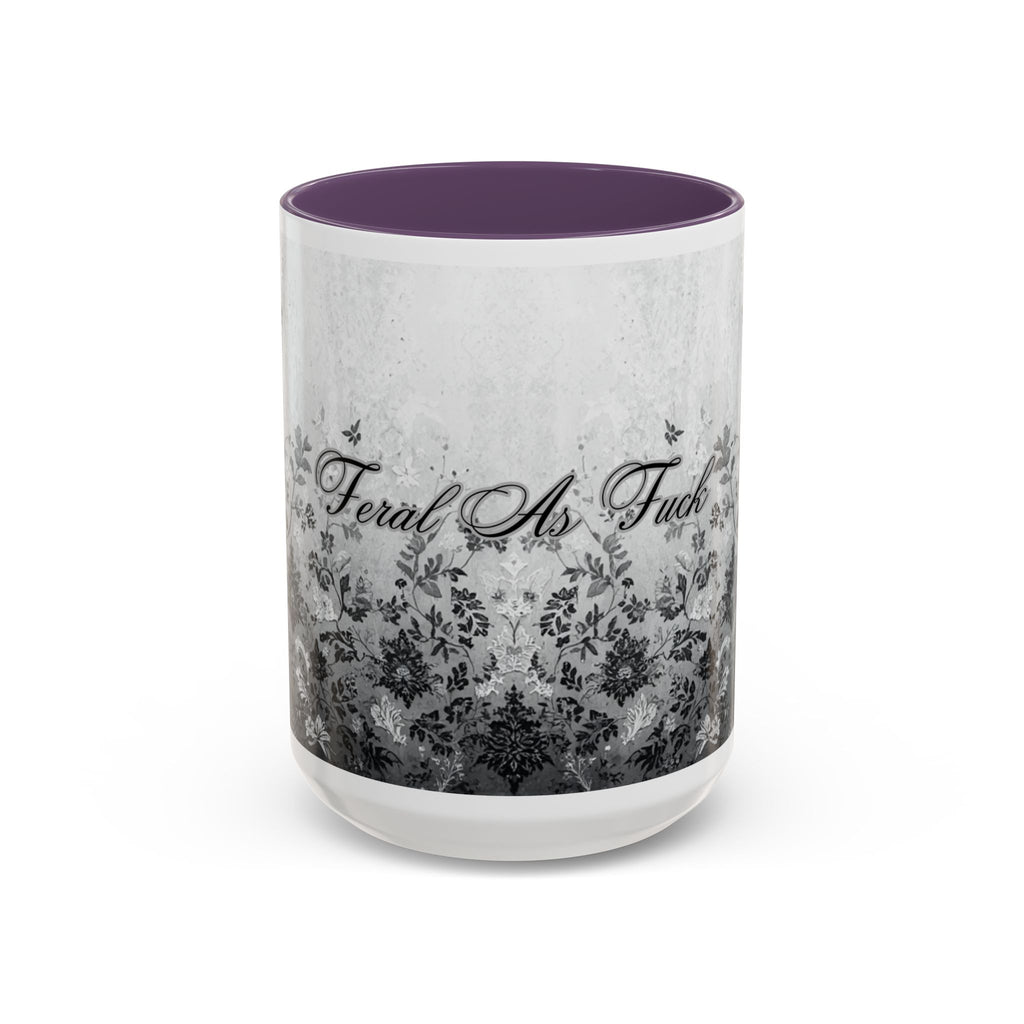 Coffee Mug — “Feral As F**k” Vintage Floral Accent Mug (11/15 oz)
