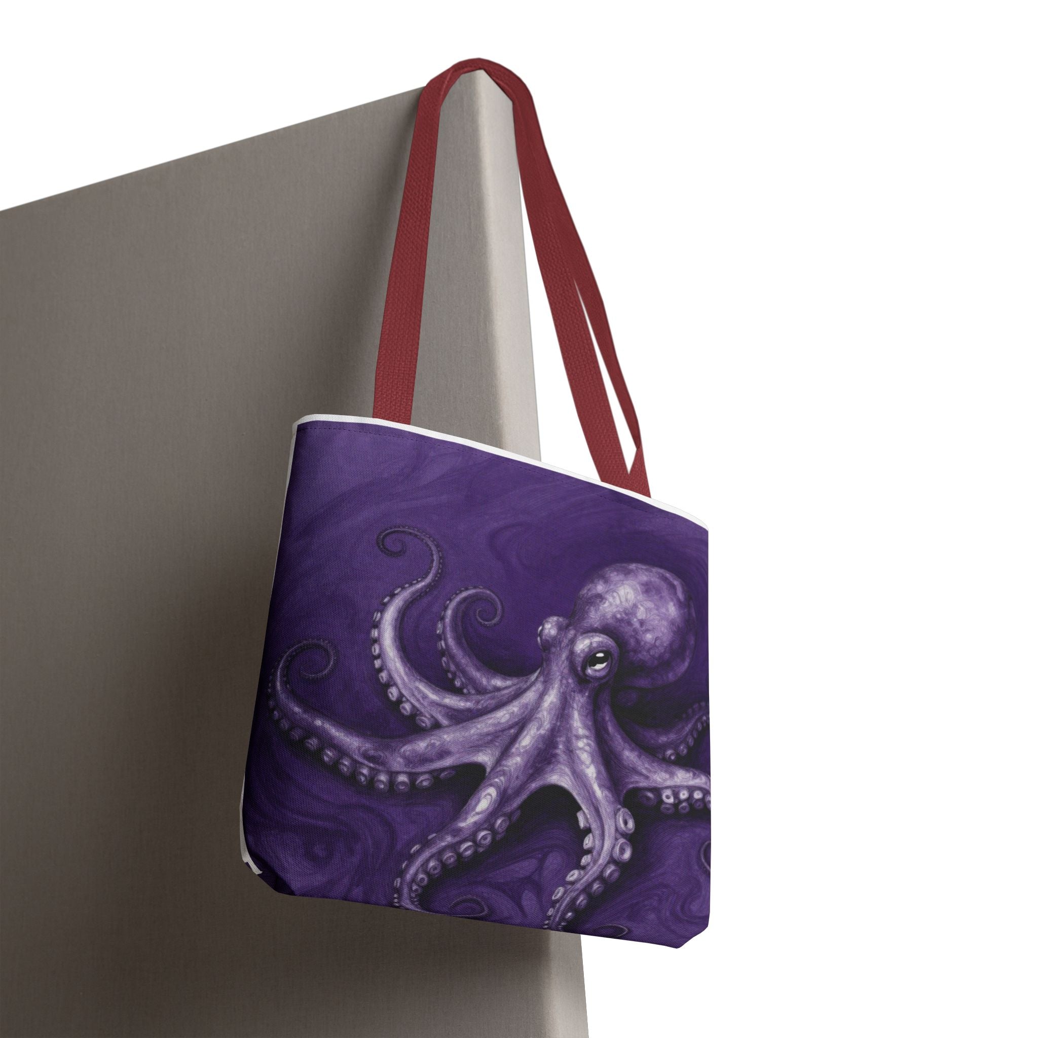 Purple Octopus Tote Bag – Artistic Sea Creature Beach & Market Bag
