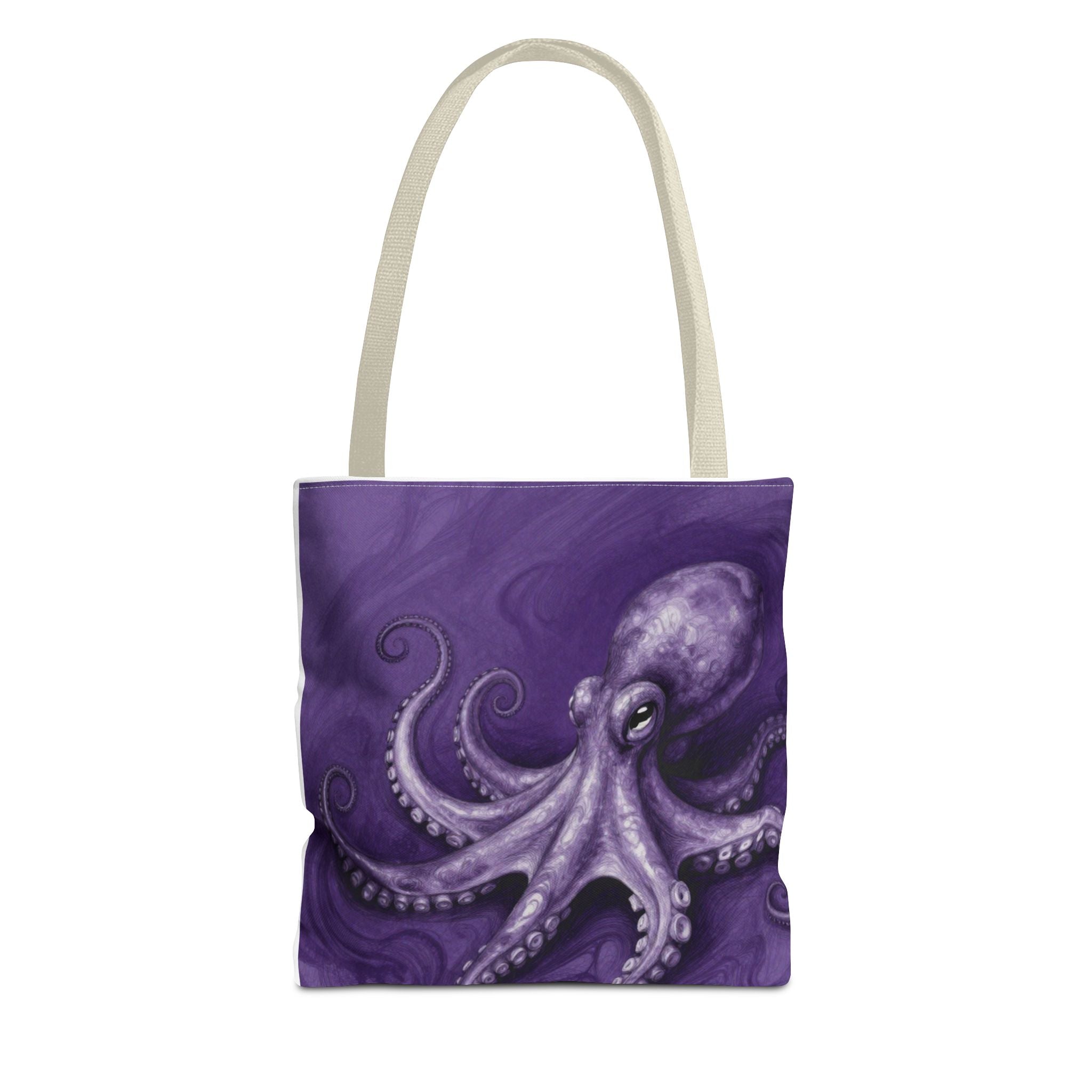 Purple Octopus Tote Bag – Artistic Sea Creature Beach & Market Bag