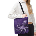 Purple Octopus Tote Bag – Artistic Sea Creature Beach & Market Bag