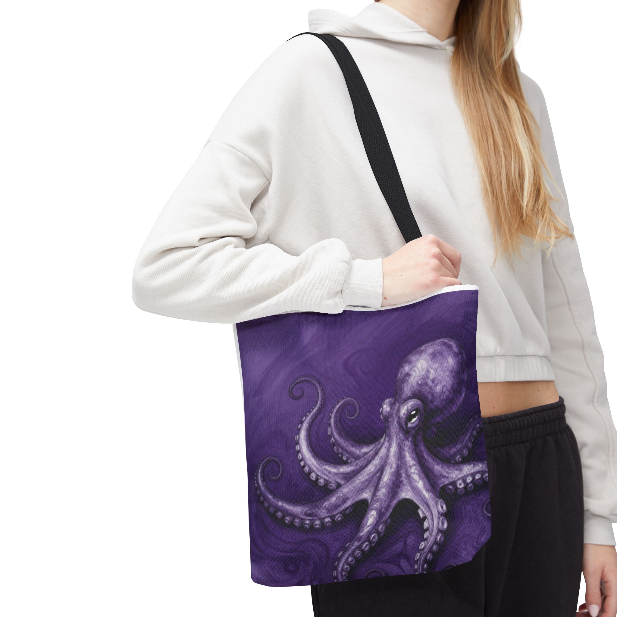 Purple Octopus Tote Bag – Artistic Sea Creature Beach & Market Bag