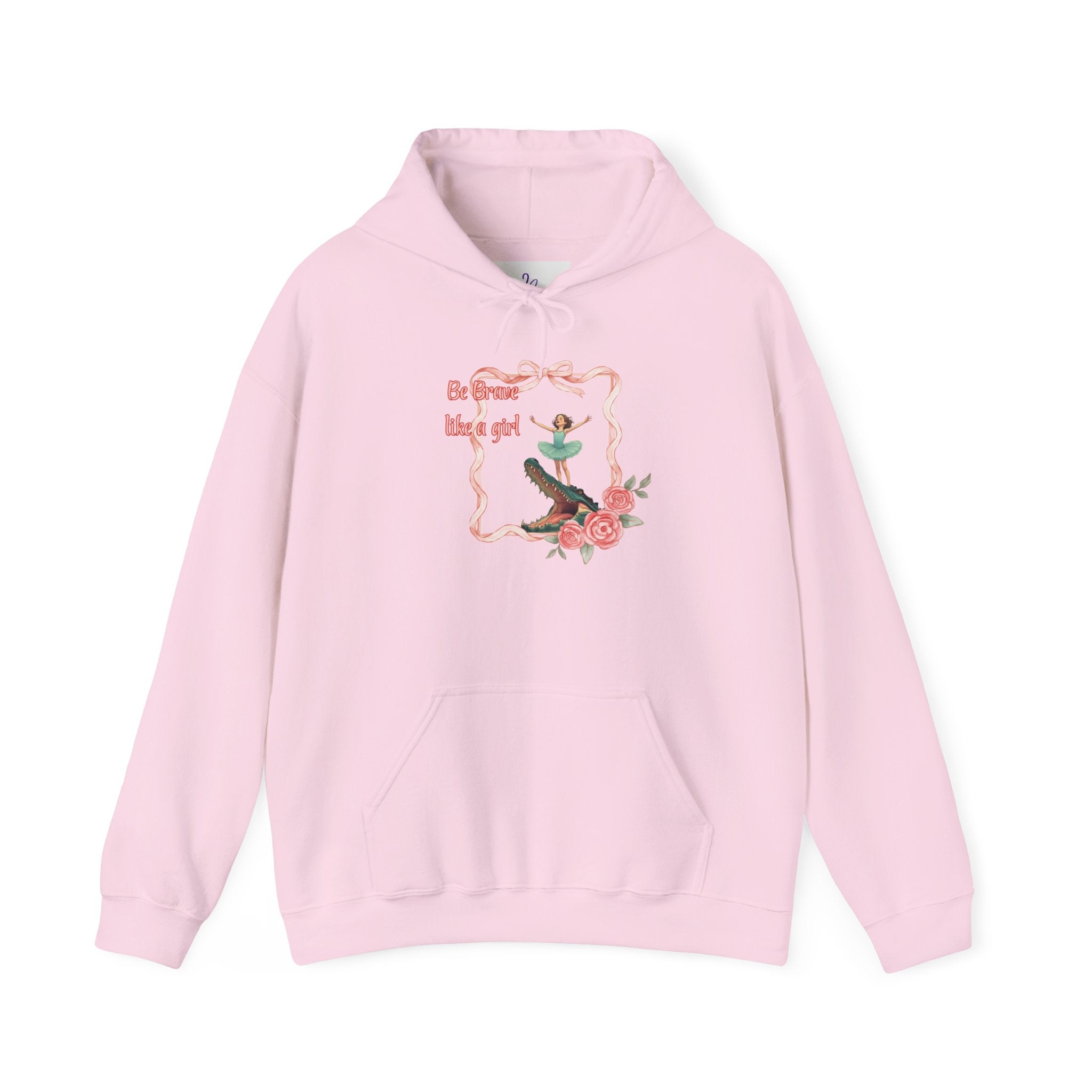 Hoodie — "Be Brave, Like A Girl" Floral Girl Graphic