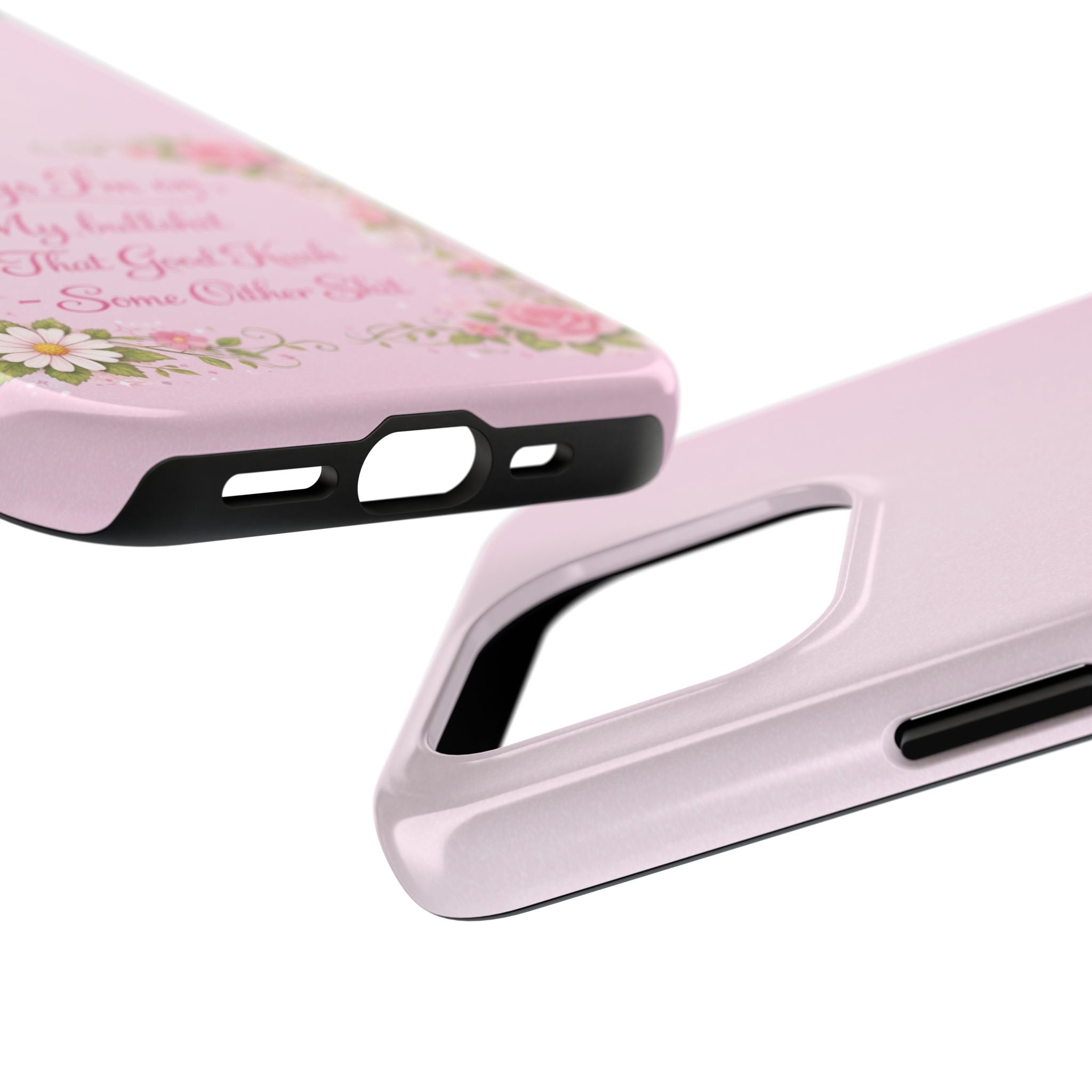 Tough Phone Case — Floral Script "Things I'm On" Protective Phone Cover