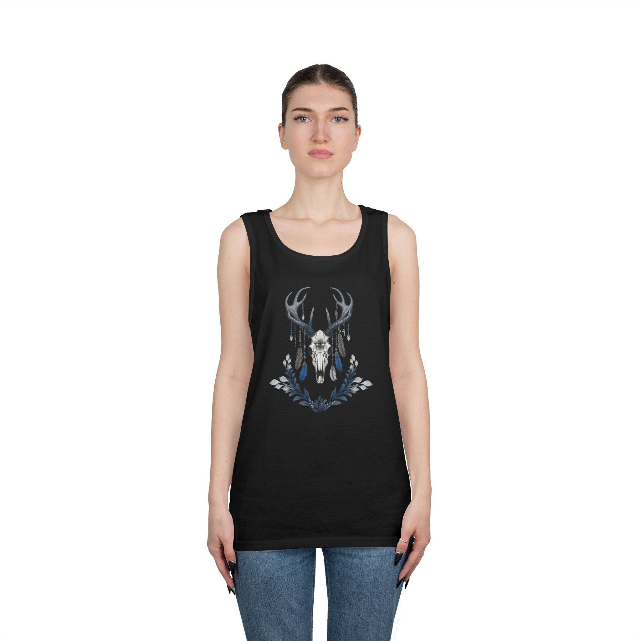 Deer Skull Boho Tank