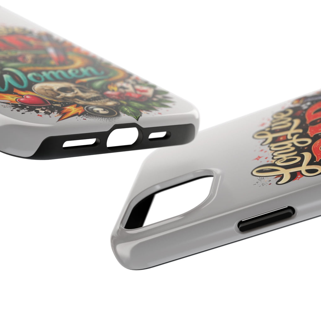 Long Live Rad Women Tough Phone Case — Retro Tattoo Floral Skull Design