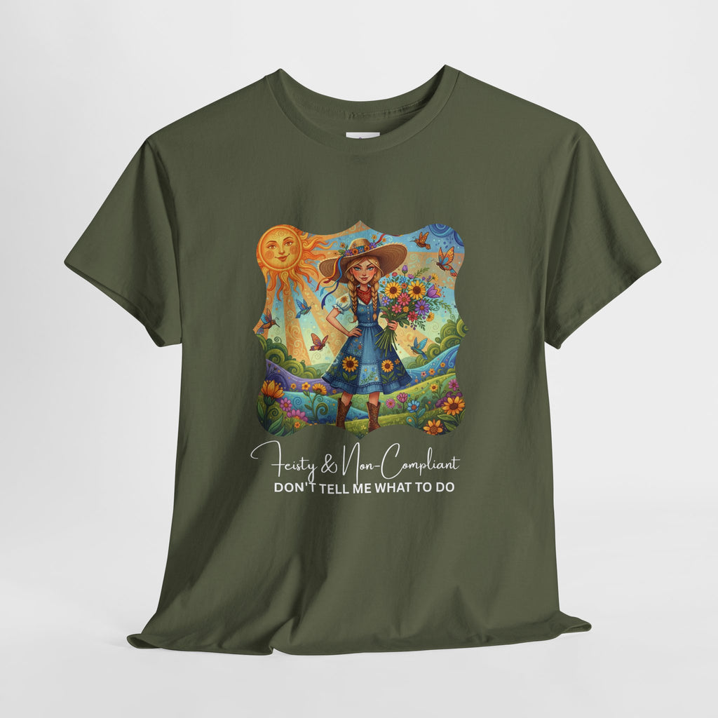 Summer Sunflower Scarecrow T-Shirt — "Don't Tell Me What To Do" Graphic Tee