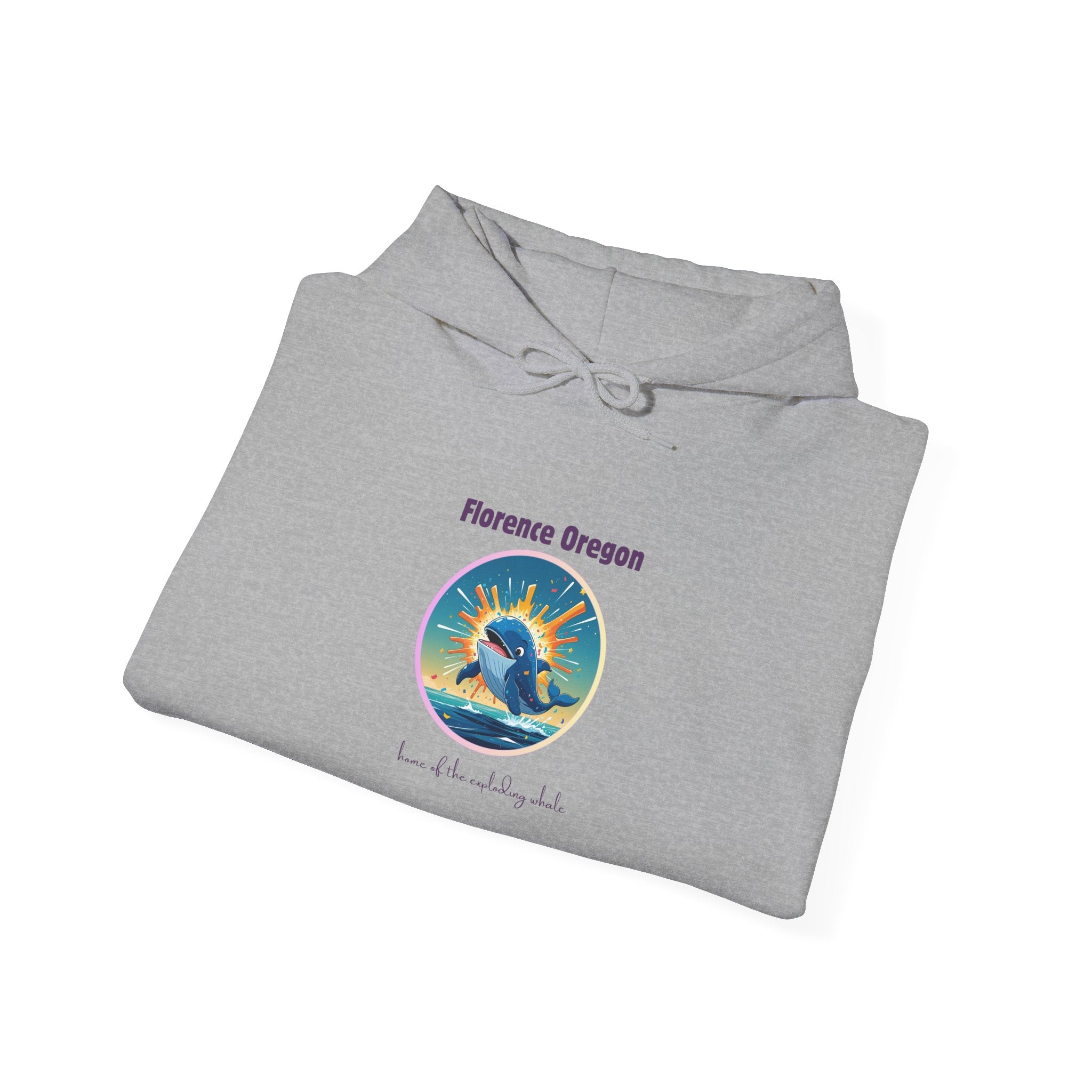 Florence Oregon Whale Hoodie — Coastal Sunset Graphic Sweatshirt