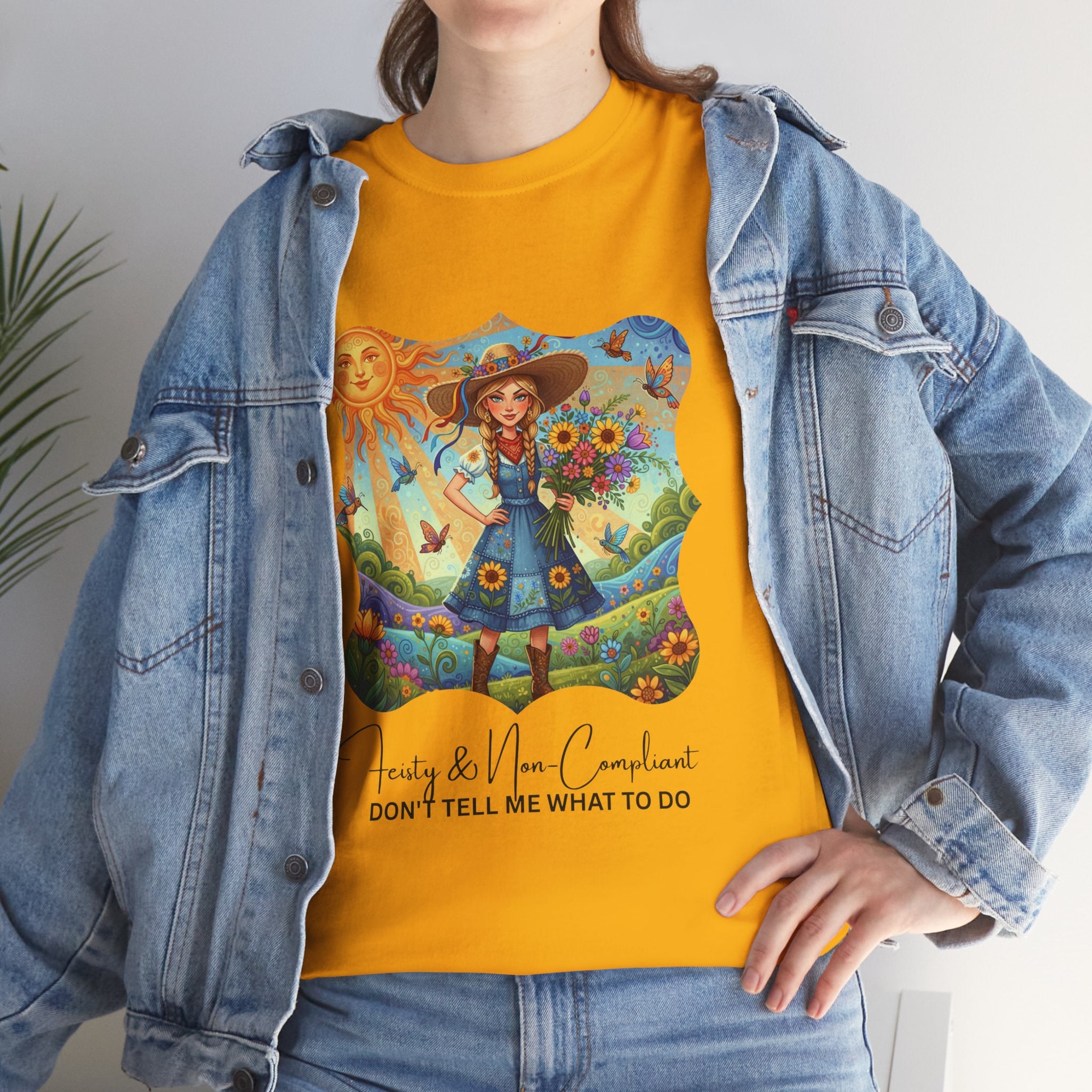 Summer Sunflower Scarecrow T-Shirt — "Don't Tell Me What To Do" Graphic Tee