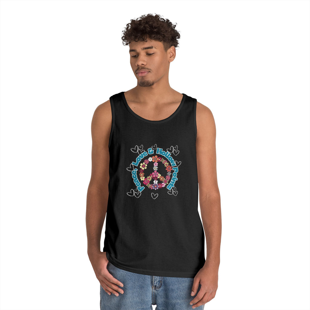 Peace, Love, Hollow Points Floral Tank — Funny Quote Graphic Tank Top