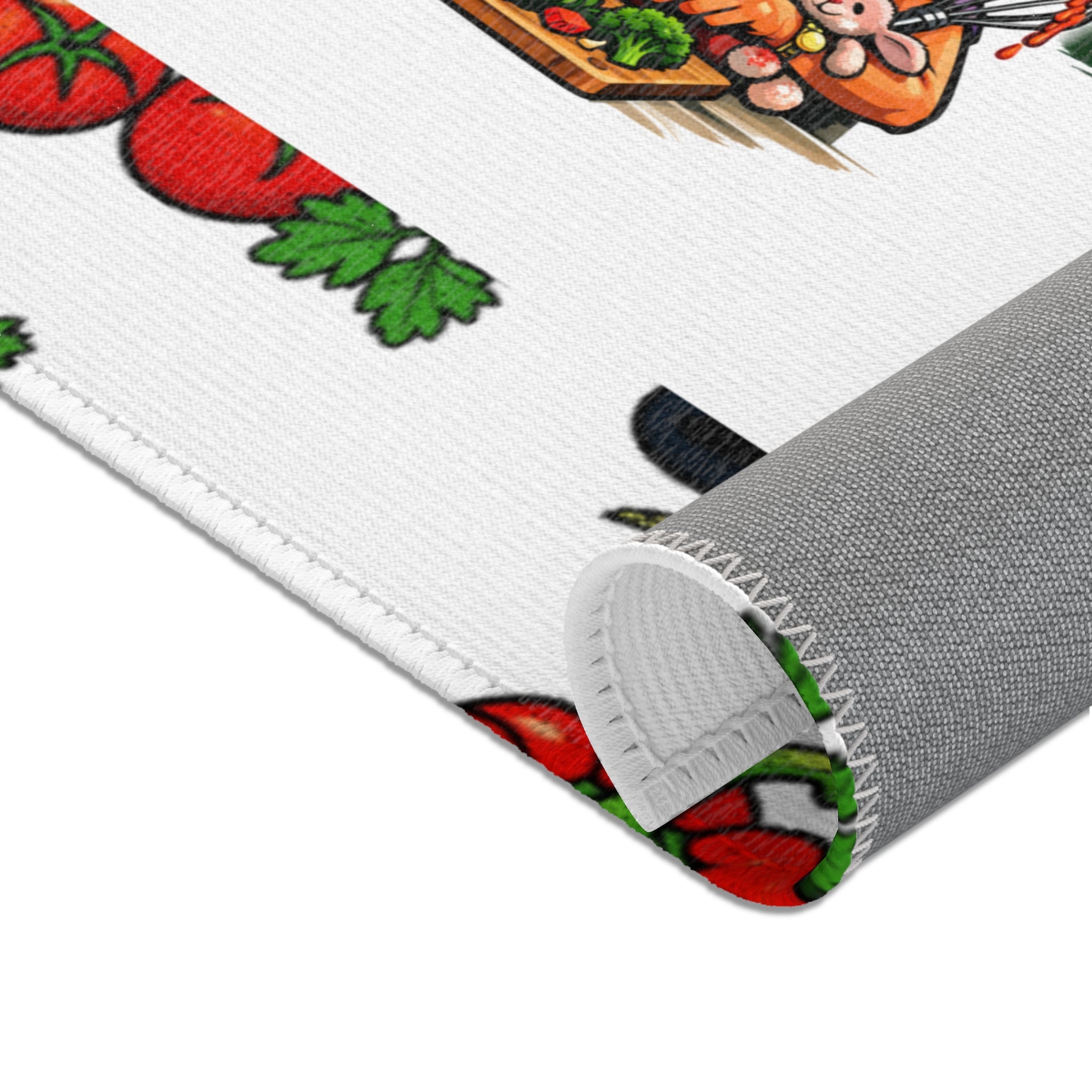 Meal Prep Area Rug — Funny 'Meal Prep? I Barely Meal Cope' Kitchen Mat with Veggie Pattern