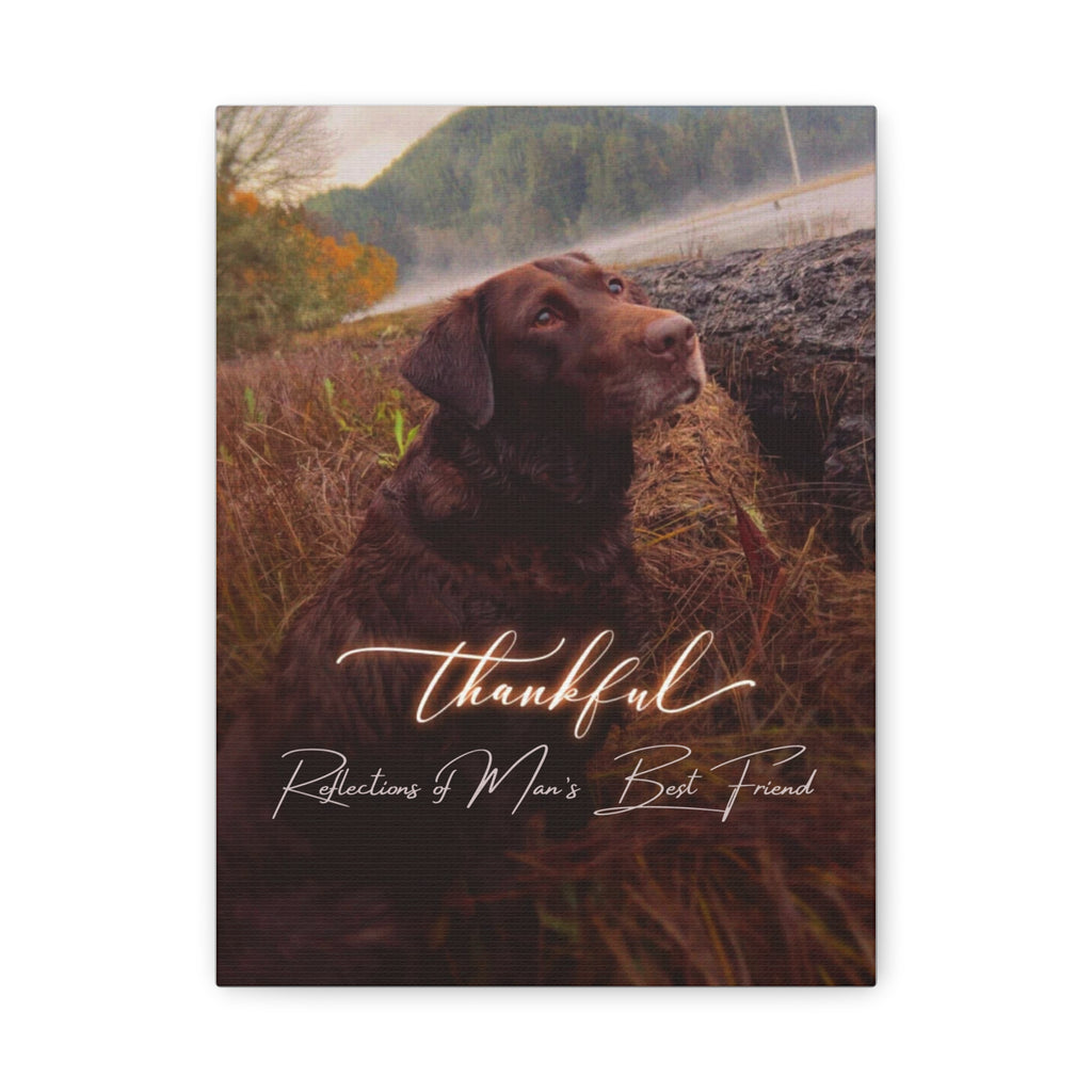Canvas Wall Art — "Thankful" Dog Photo Matte Canvas (Stretched)