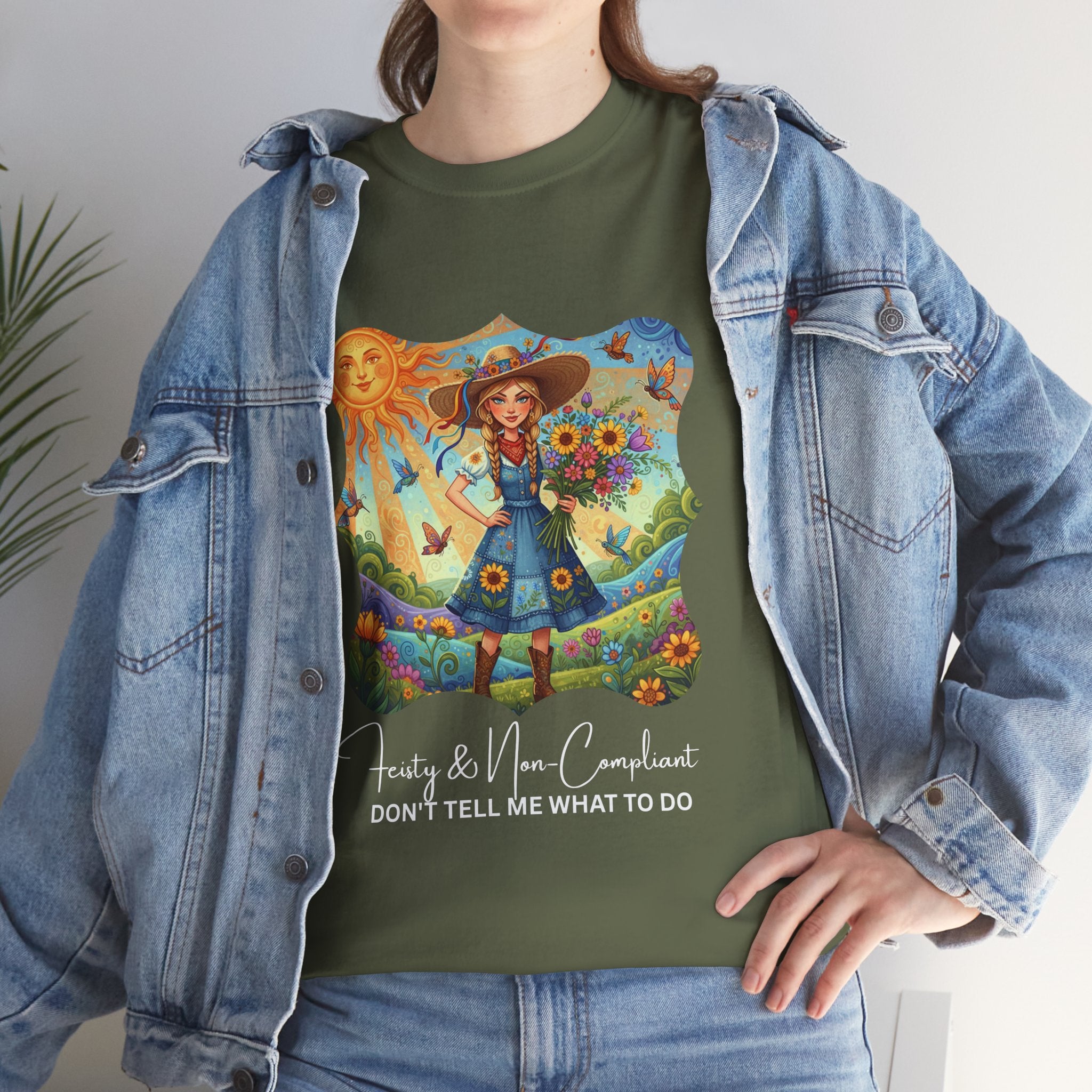 Summer Sunflower Scarecrow T-Shirt — "Don't Tell Me What To Do" Graphic Tee