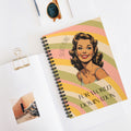 Ruled Spiral Notebook - "Secret Plans for World Domination" Retro Pinup Journal