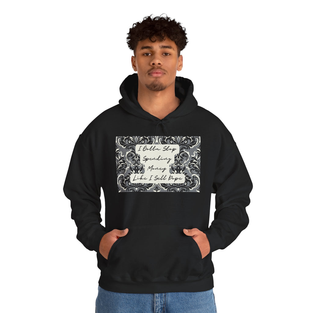 Quote Hoodie — "Gotta Stop" Baroque Print Graphic Pullover
