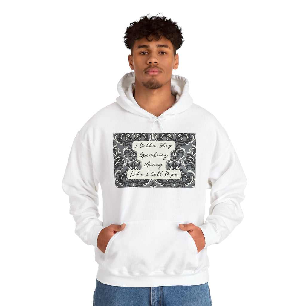 Quote Hoodie — "Gotta Stop" Baroque Print Graphic Pullover