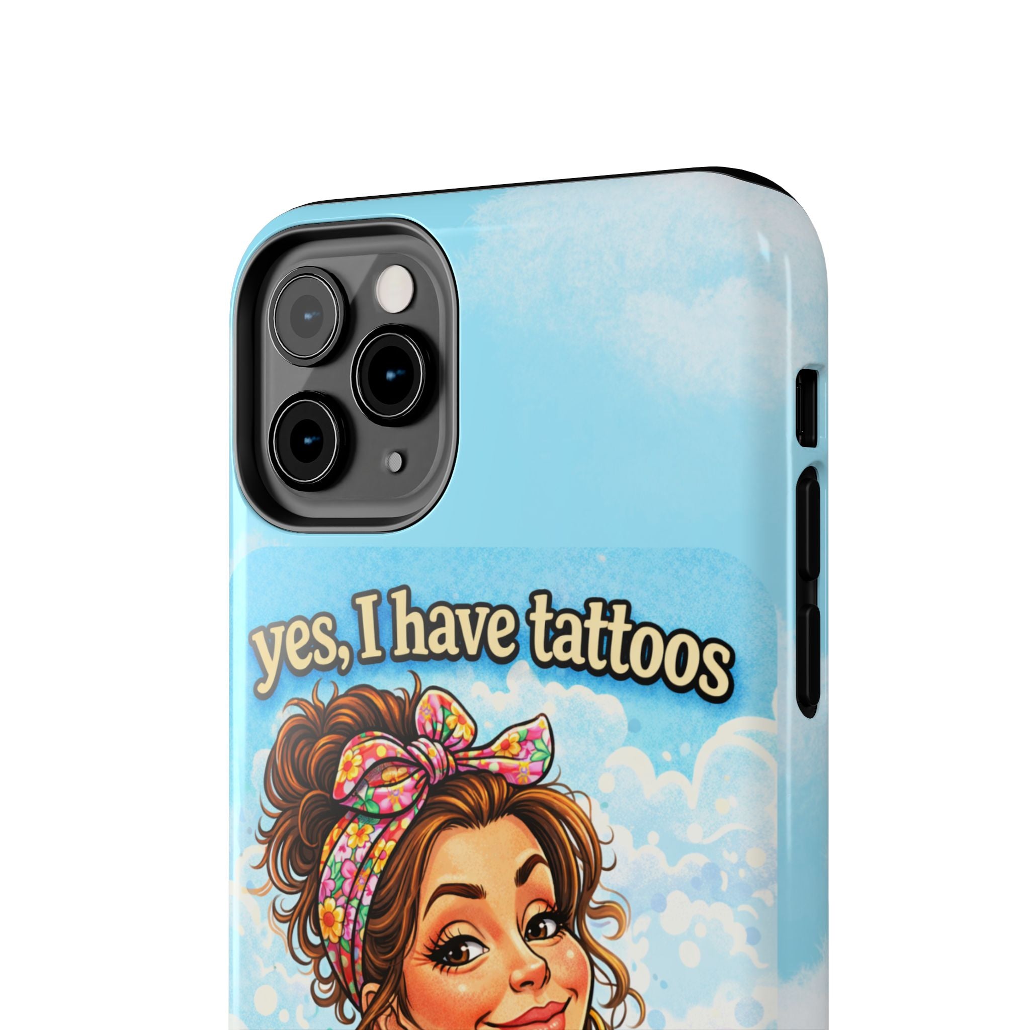 Phone Case — “Yes, I Have Tattoos” Floral Sticker-Loving Protective Case