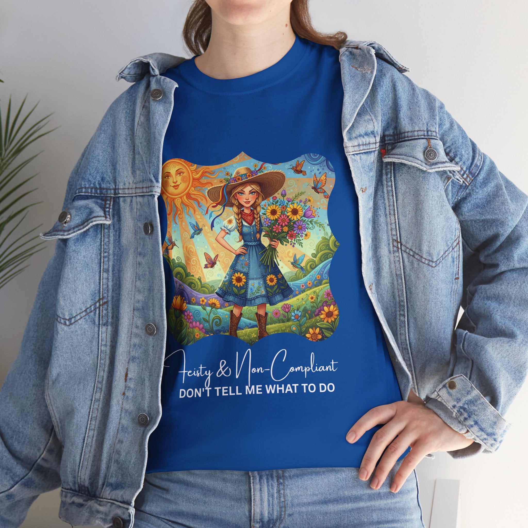 Summer Sunflower Scarecrow T-Shirt — "Don't Tell Me What To Do" Graphic Tee