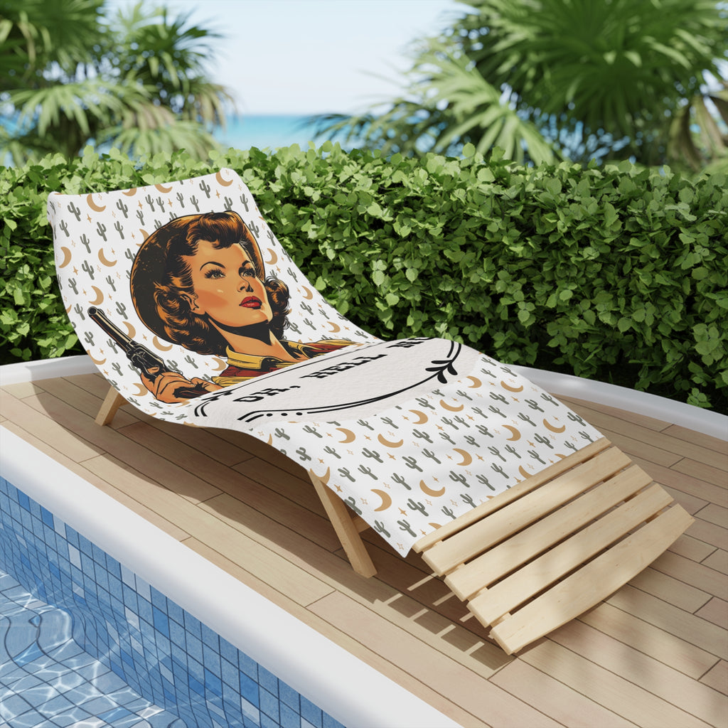 Oh, Hell No Retro Cowgirl Beach Towel — Funny Vintage Western Saying