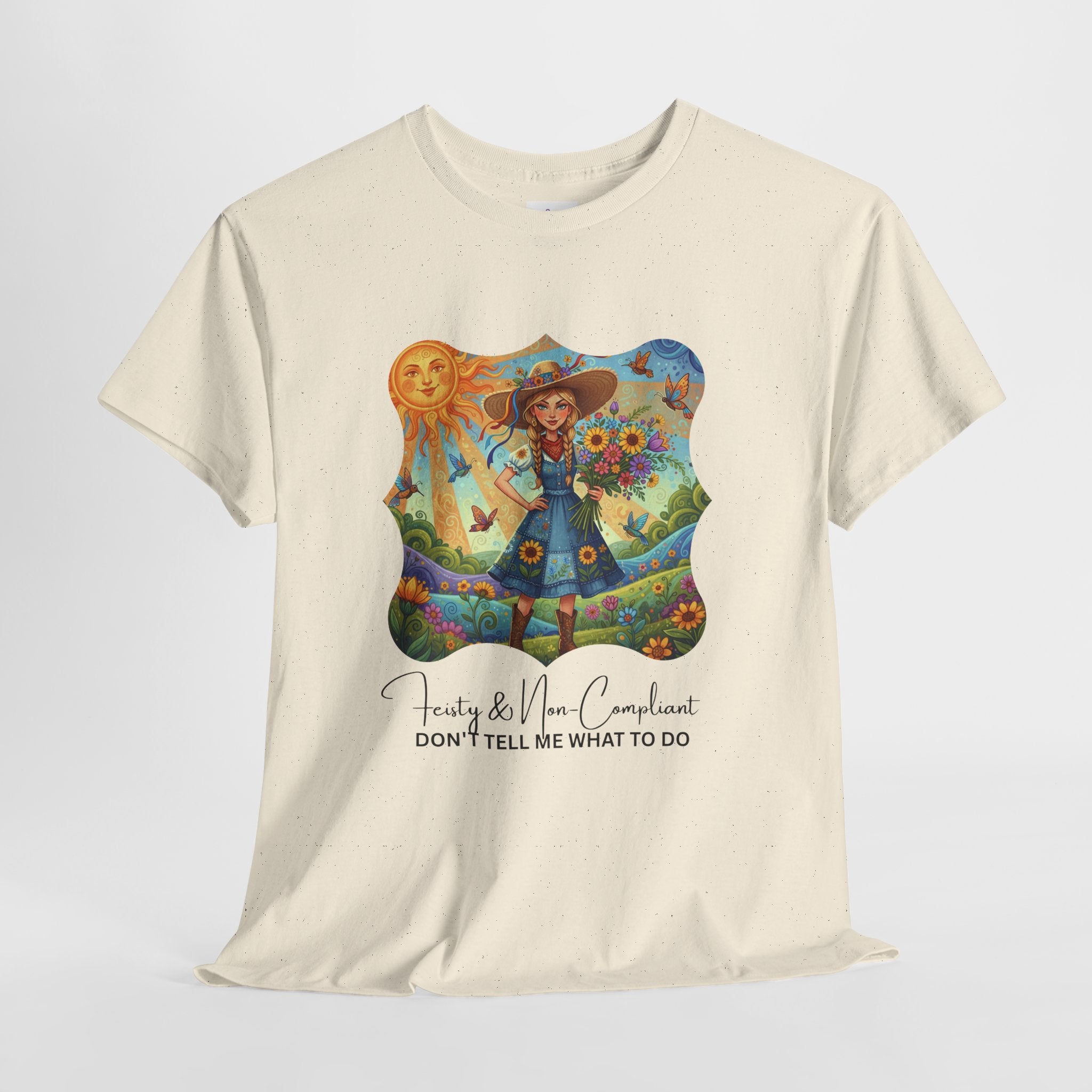 Summer Sunflower Scarecrow T-Shirt — "Don't Tell Me What To Do" Graphic Tee