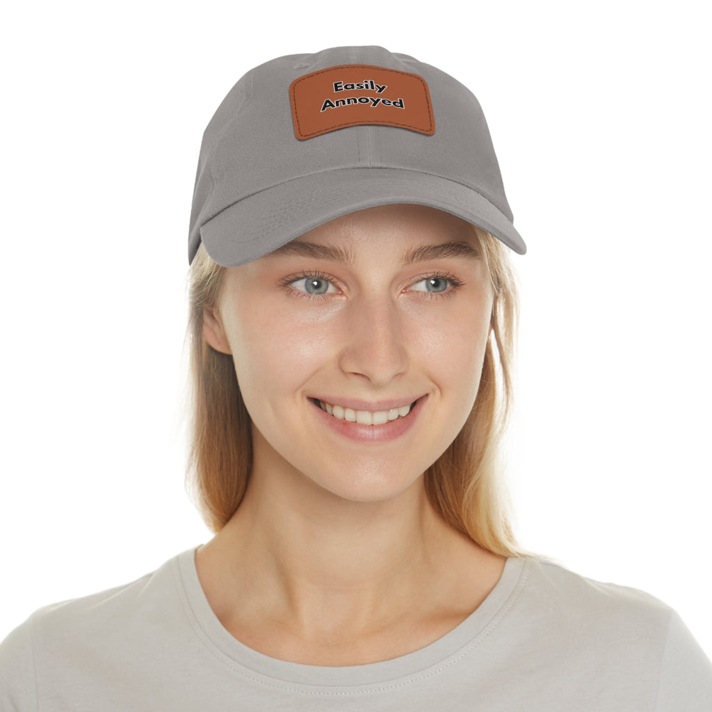 Easily Annoyed Leather Patch "Dad Hat" – Funny Casual Cap