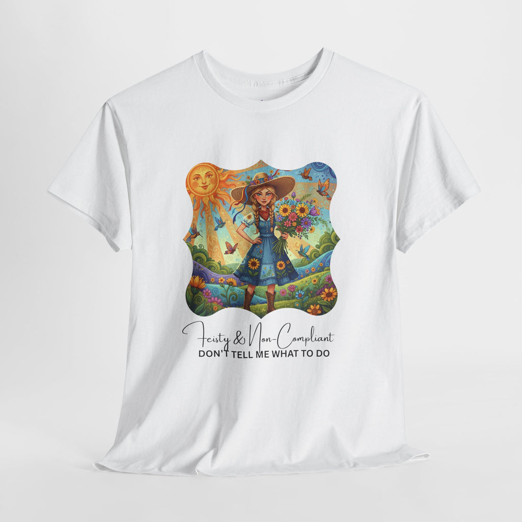 Summer Sunflower Scarecrow T-Shirt — "Don't Tell Me What To Do" Graphic Tee