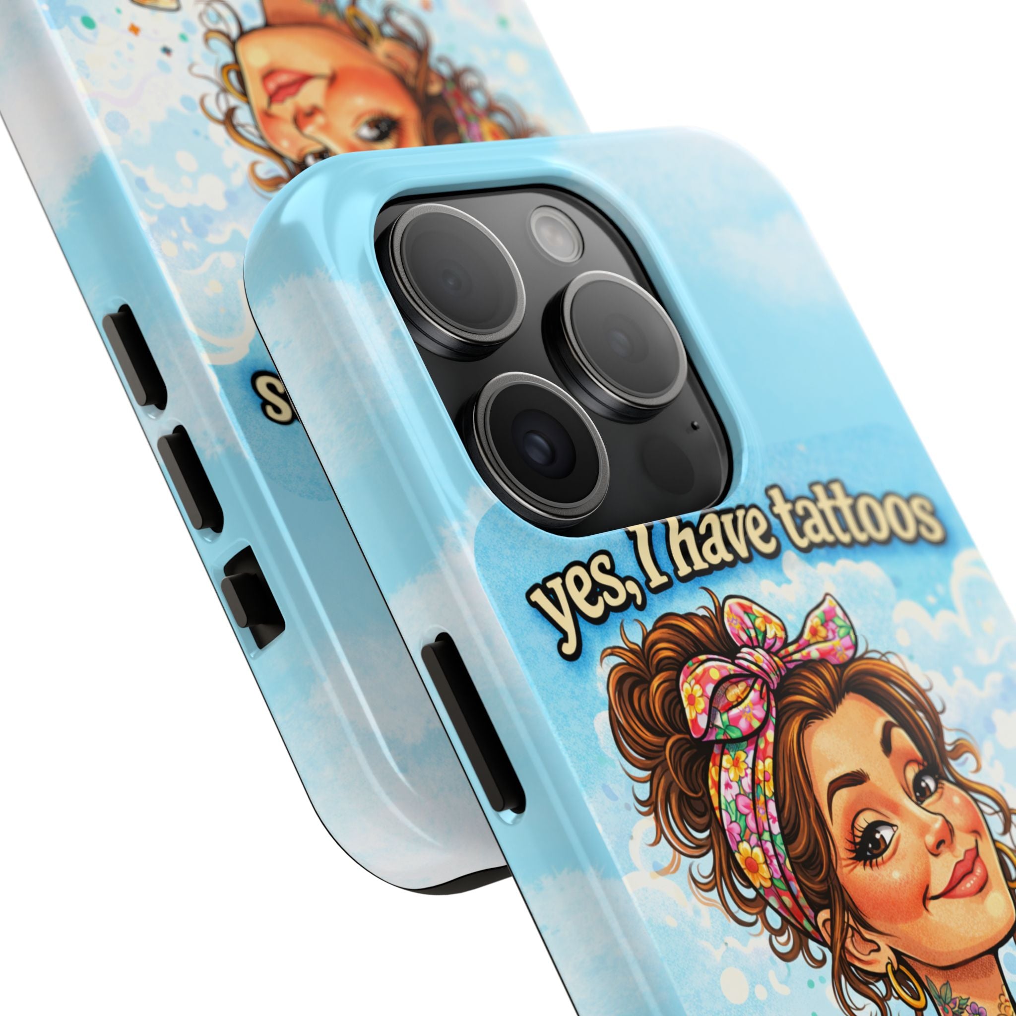 Phone Case — “Yes, I Have Tattoos” Floral Sticker-Loving Protective Case