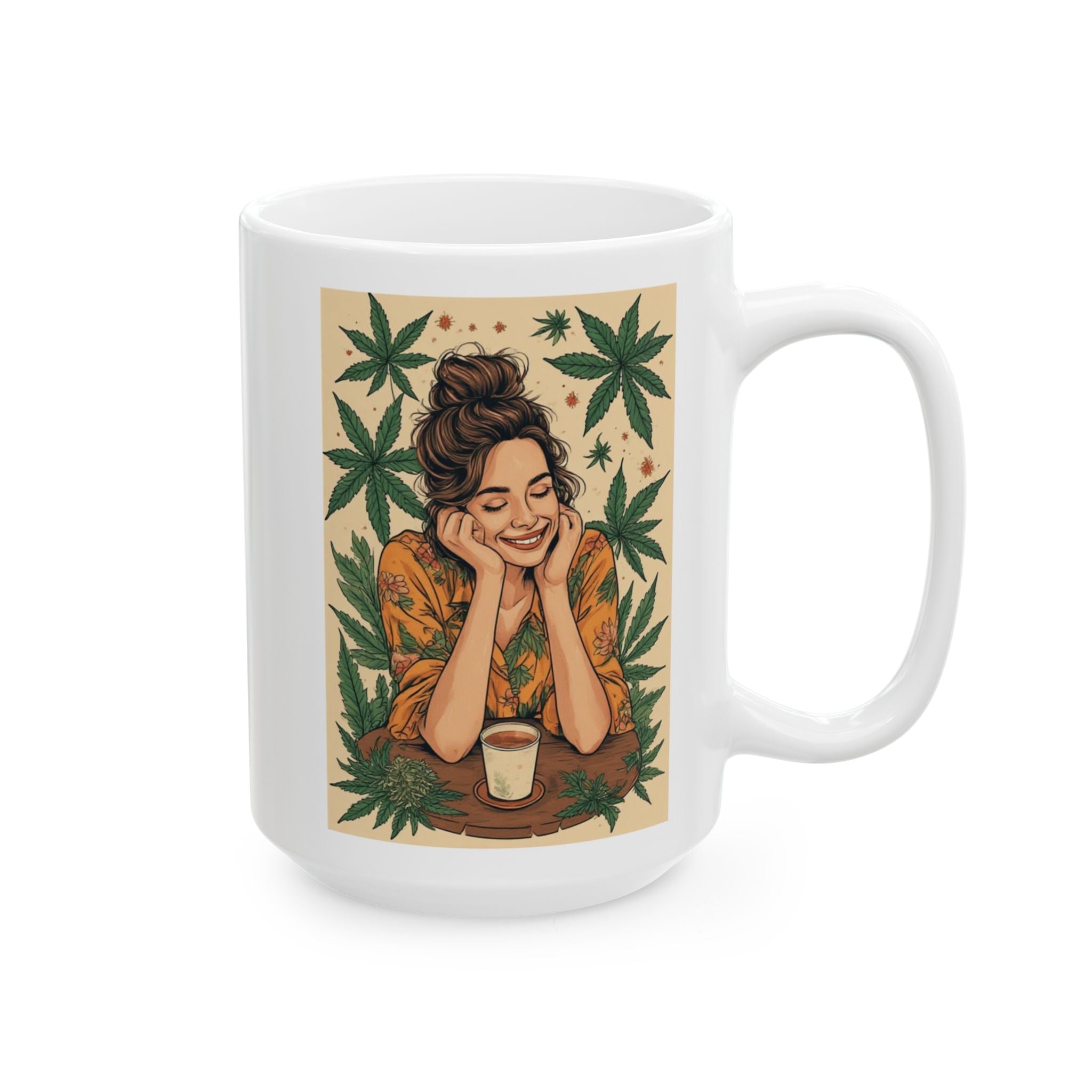 "Today's Good Mood Sponsored by Marijuana" —15oz. Ceramic Mug