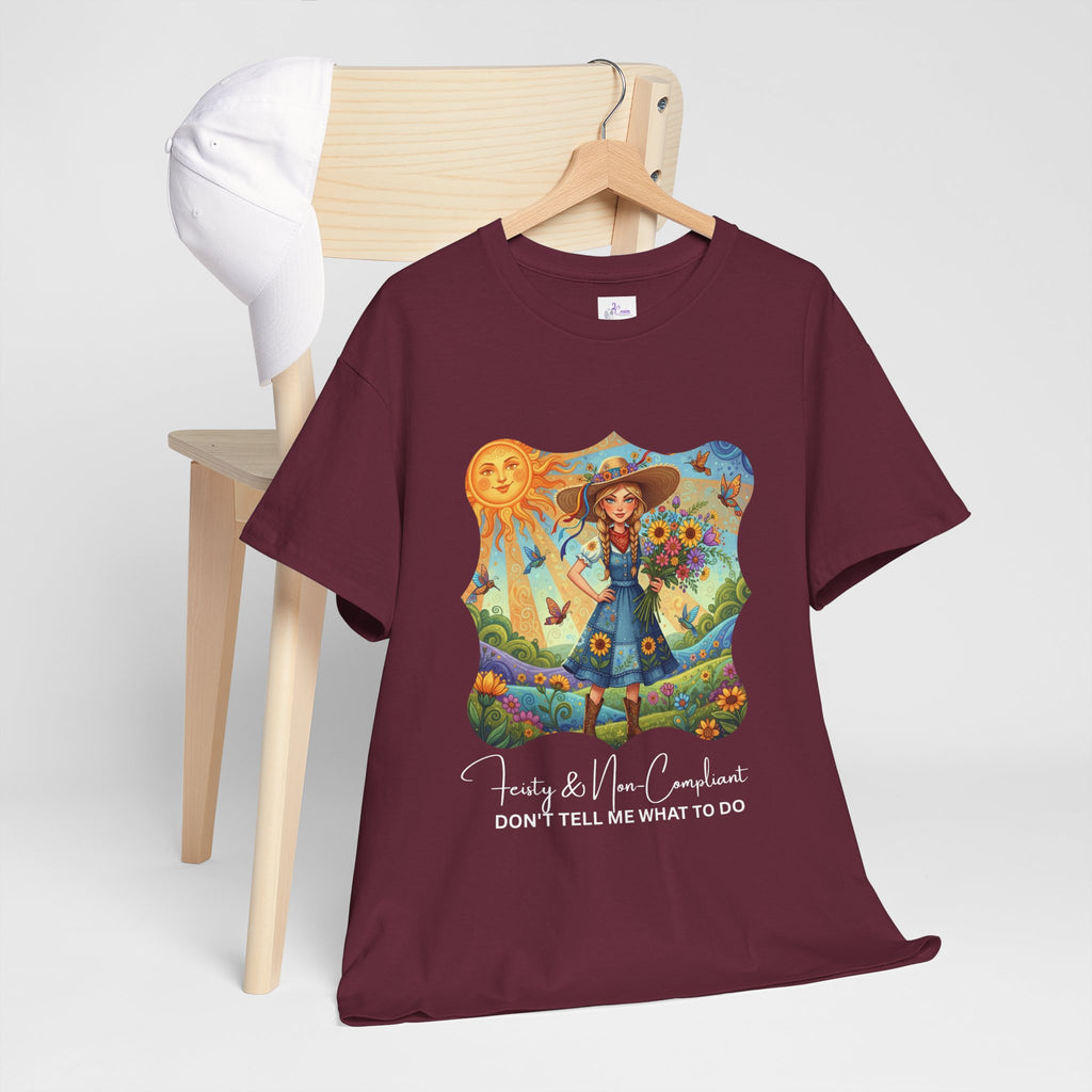 Summer Sunflower Scarecrow T-Shirt — "Don't Tell Me What To Do" Graphic Tee