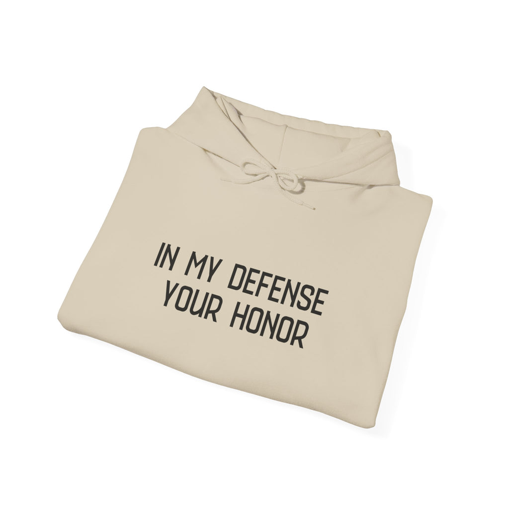 Hoodie — "In My Defense Your Honor" Truck Jump Graphic Pullover