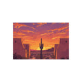 Desert Sunset Foam Board Print — Saguaro Cactus Southwestern Wall Art