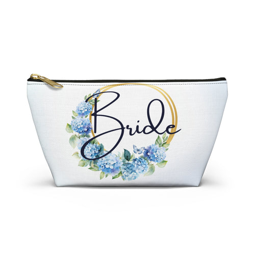 Bride Hydrangea Cosmetic Pouch — Wedding Makeup Bag