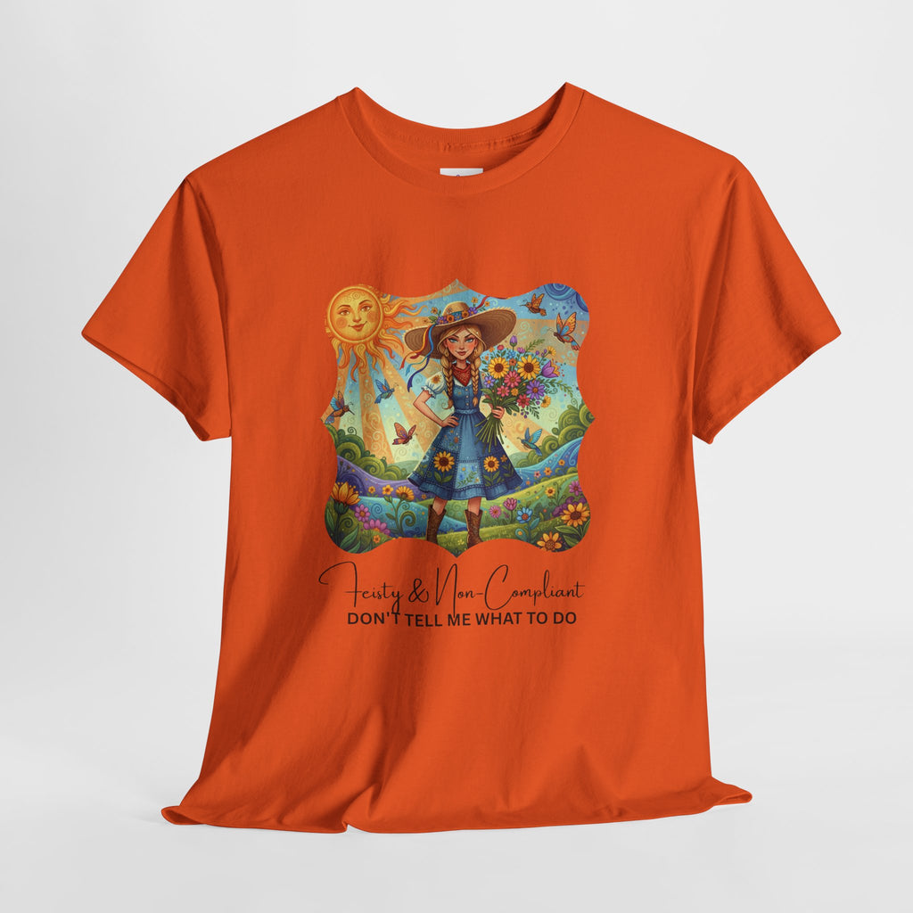 Summer Sunflower Scarecrow T-Shirt — "Don't Tell Me What To Do" Graphic Tee