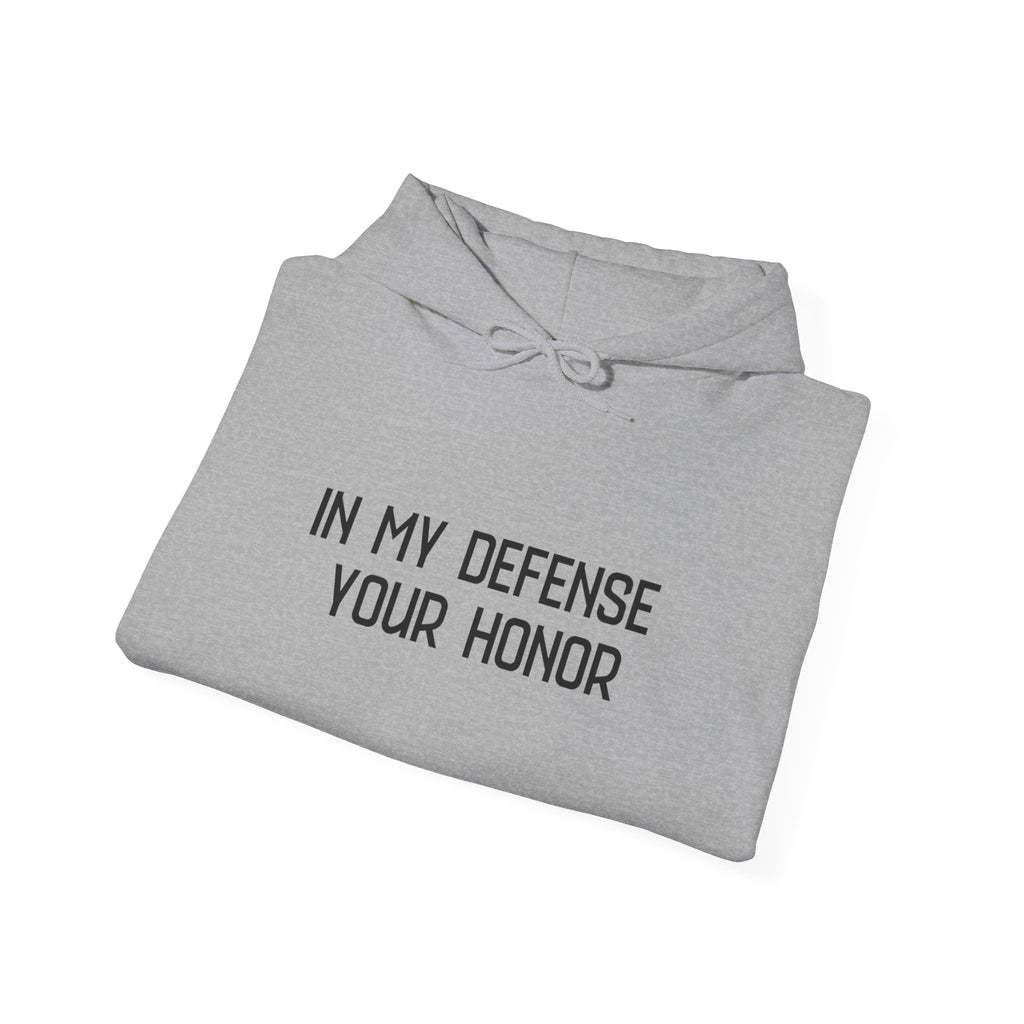 Hoodie — "In My Defense Your Honor" Truck Jump Graphic Pullover