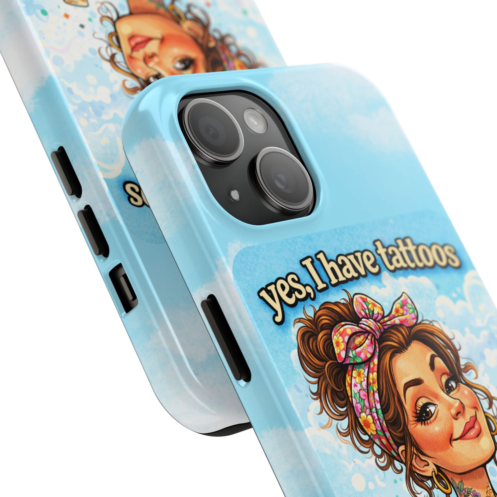 Phone Case — “Yes, I Have Tattoos” Floral Sticker-Loving Protective Case