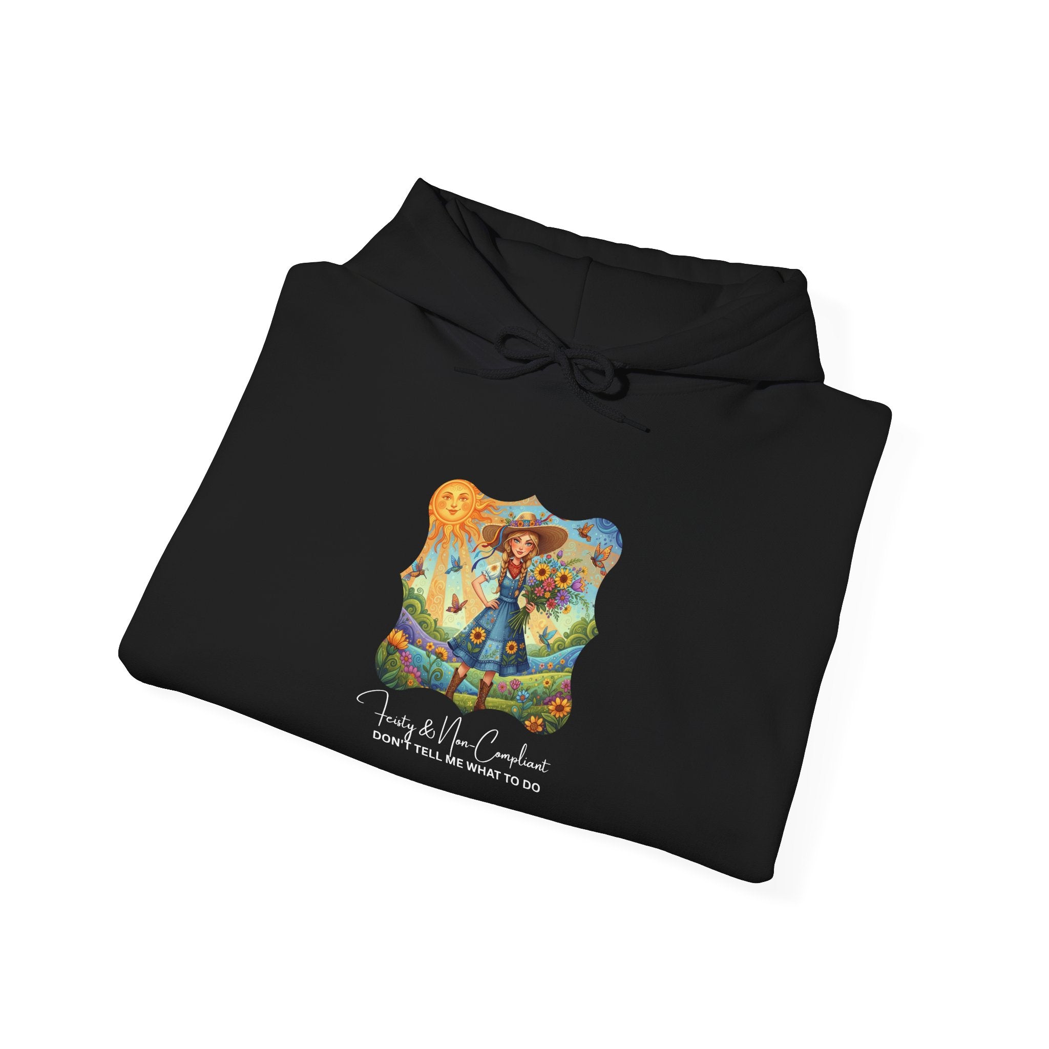 Whimsical Garden Hoodie — "FEISTY" Illustrated Comfort Sweatshirt