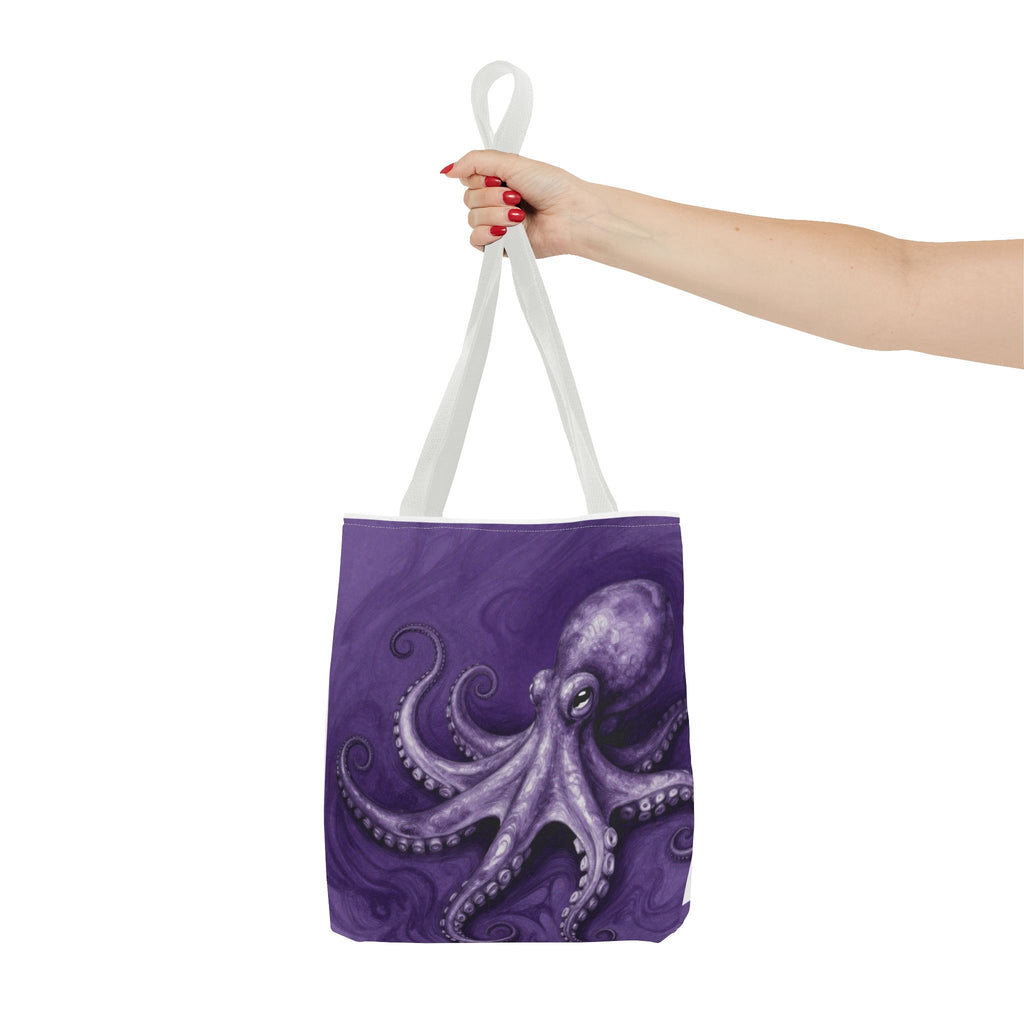 Purple Octopus Tote Bag – Artistic Sea Creature Beach & Market Bag
