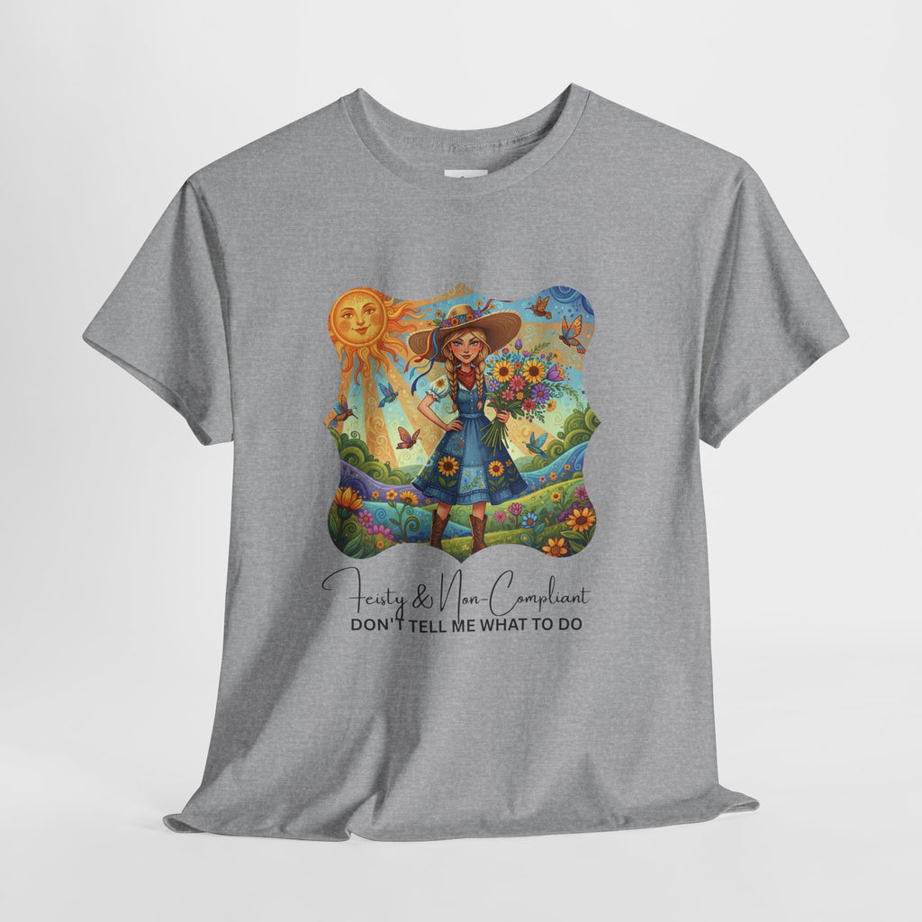 Summer Sunflower Scarecrow T-Shirt — "Don't Tell Me What To Do" Graphic Tee