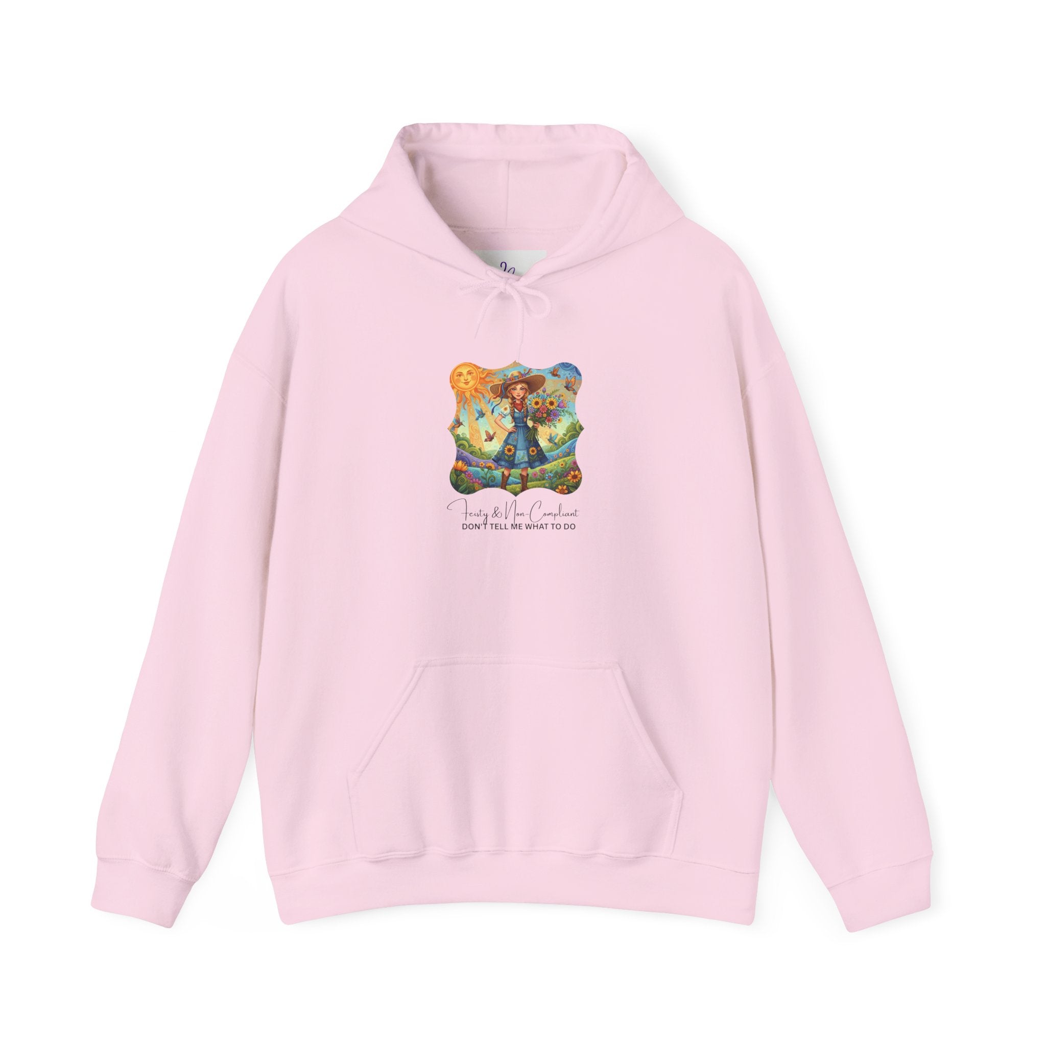 Whimsical Garden Hoodie — "FEISTY" Illustrated Comfort Sweatshirt