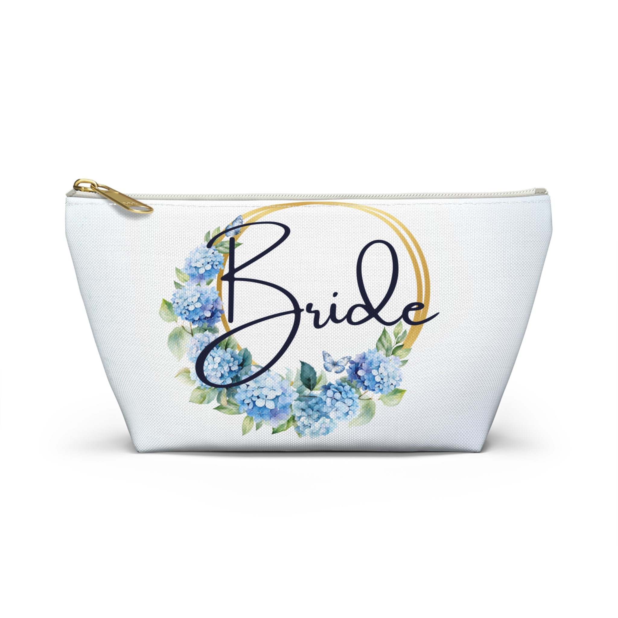Bride Hydrangea Cosmetic Pouch — Wedding Makeup Bag