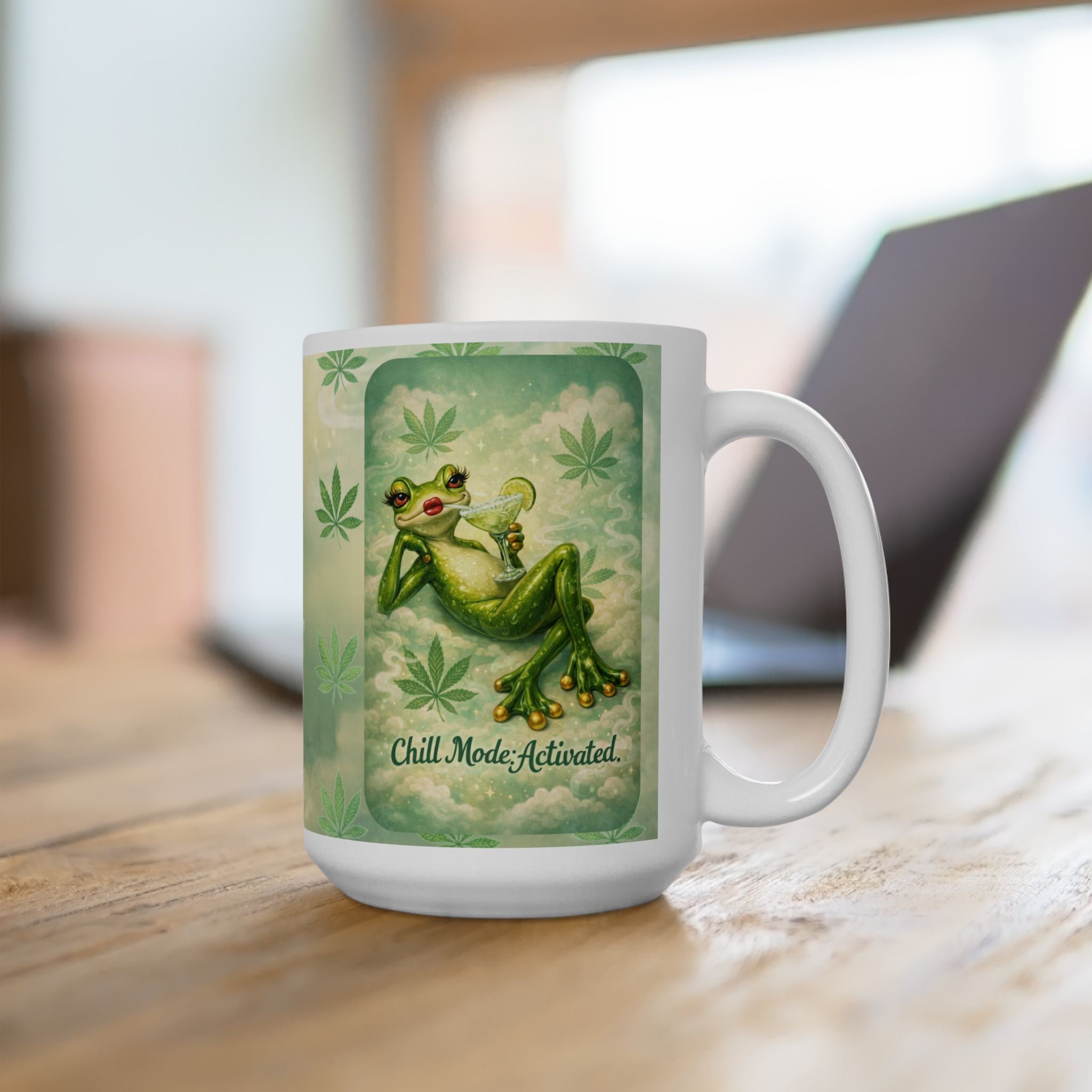 Chill Mode Activated Frog Ceramic Mug — Relaxing 15oz Mug