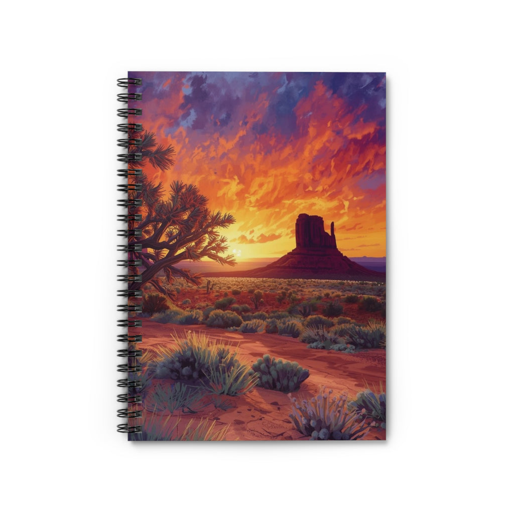 Desert Sunset Spiral Notebook — Ruled Journal with Monument Valley Landscape Cover